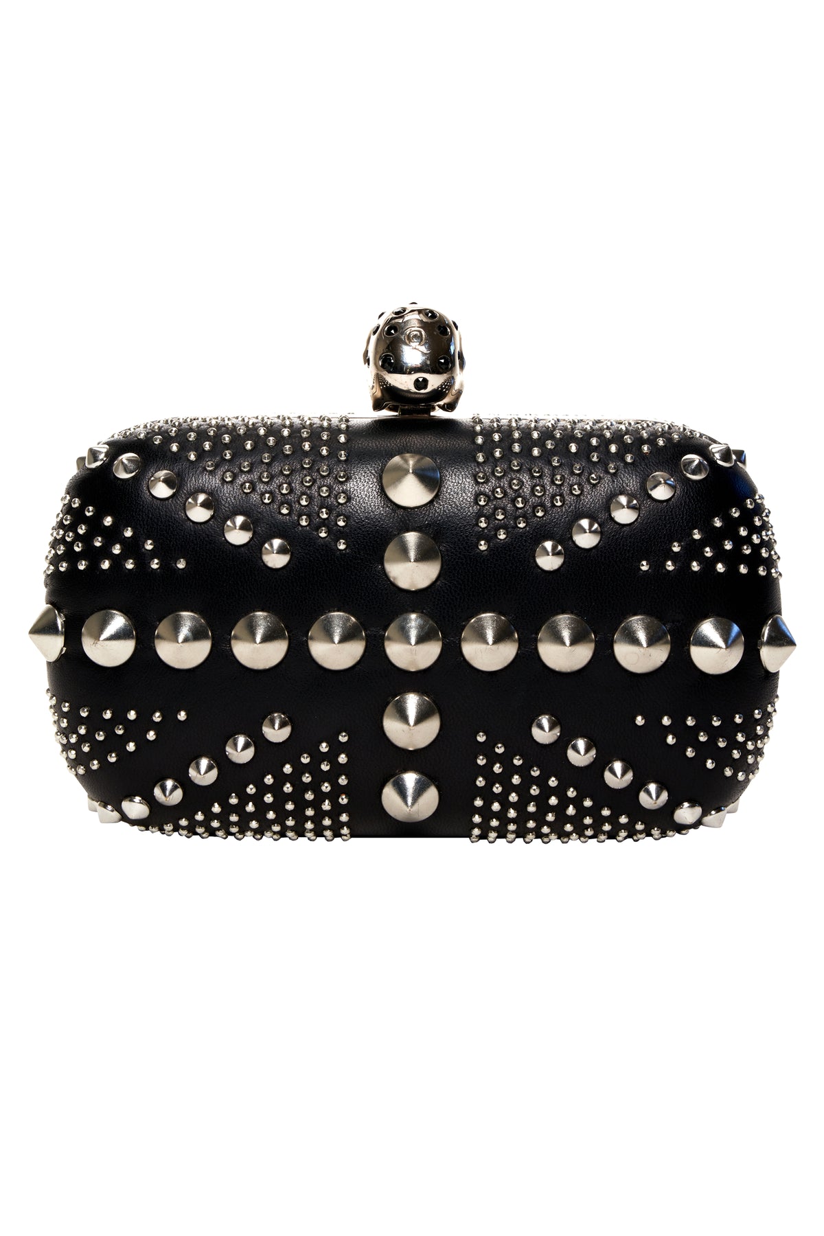 Alexander McQueen Black Studded Skull Clutch