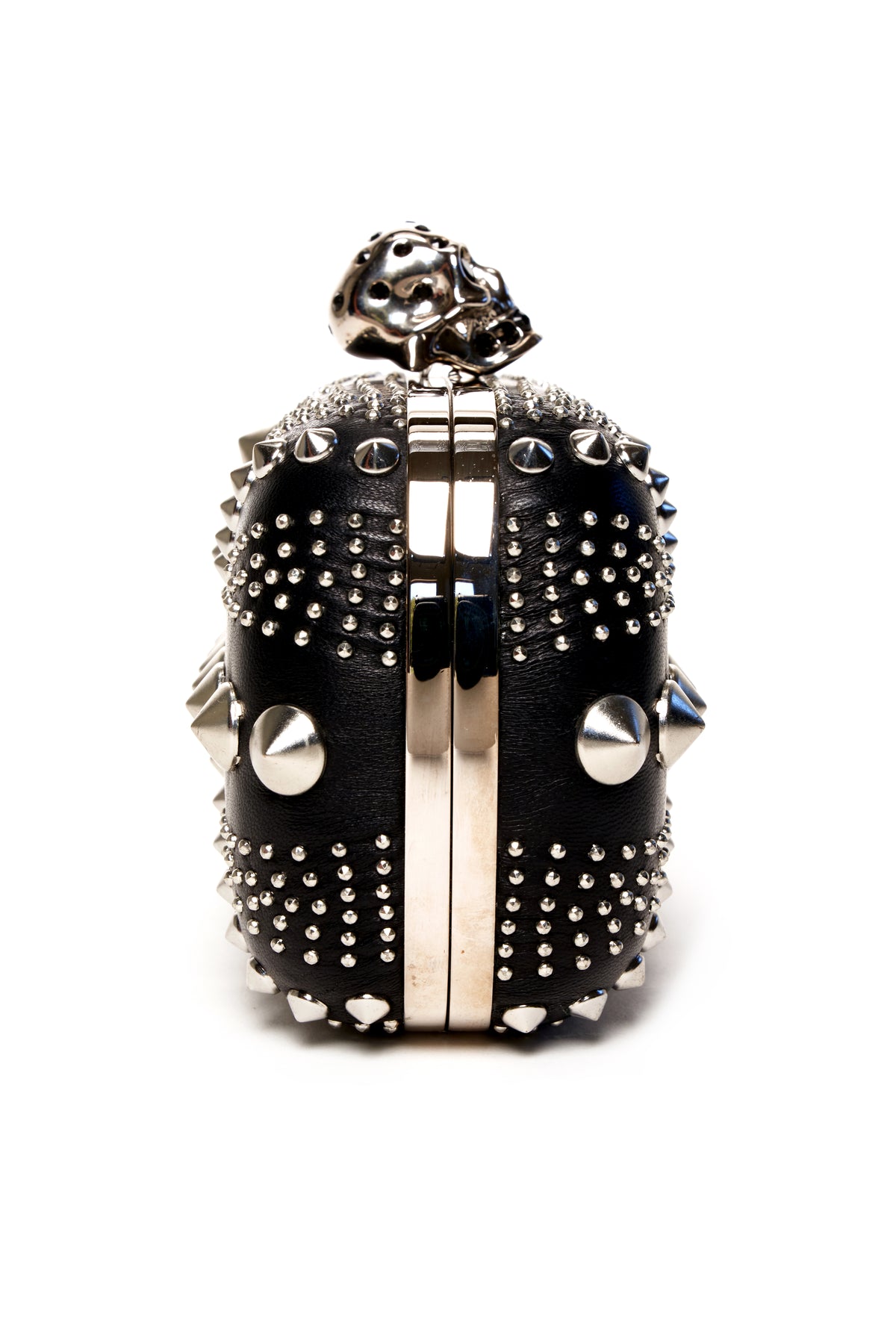 Alexander McQueen Black Studded Skull Clutch