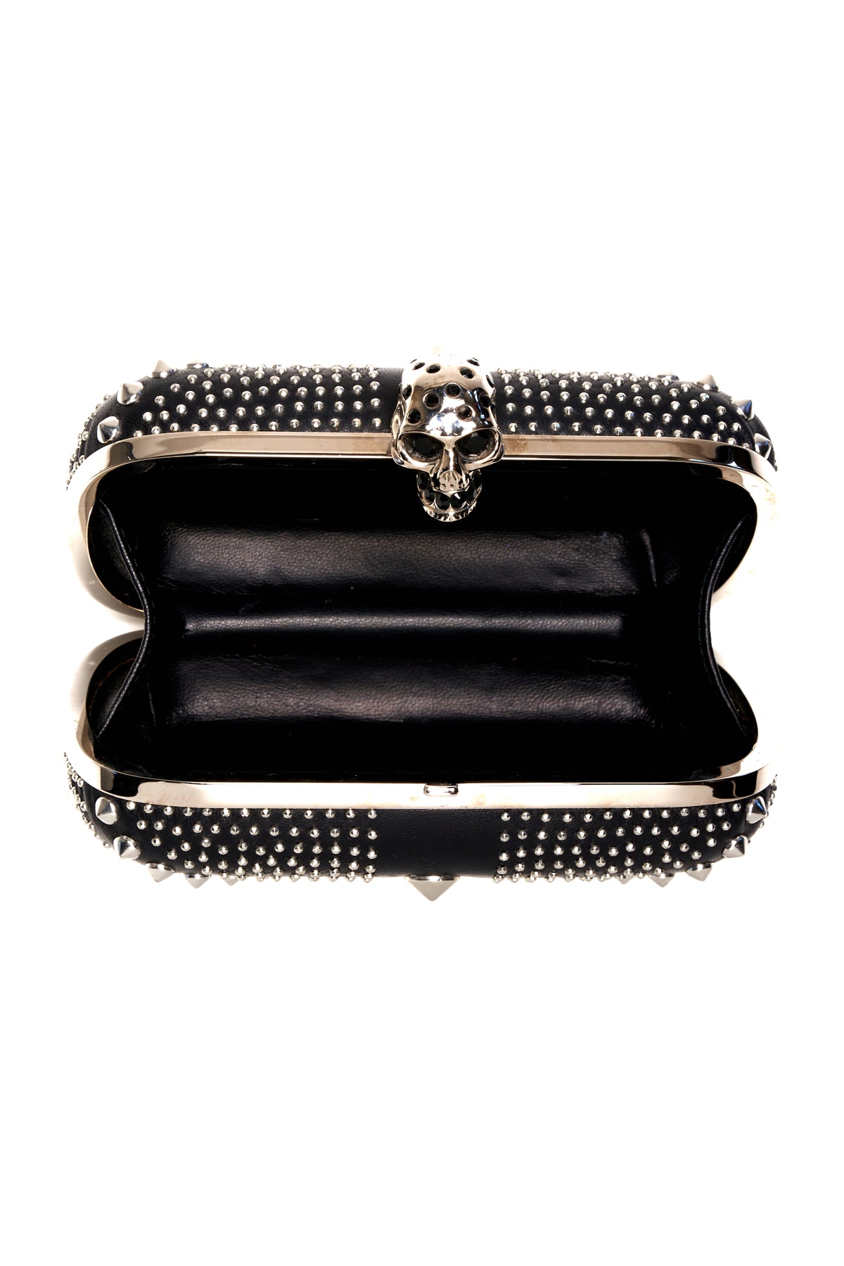 Alexander McQueen Black Studded Skull Clutch