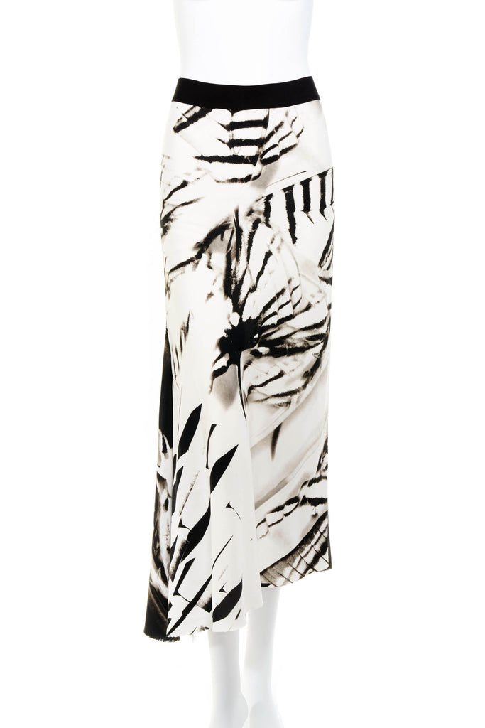 Ann Demeulemeester Black and White Abstract Print Maxi Skirt Size 36