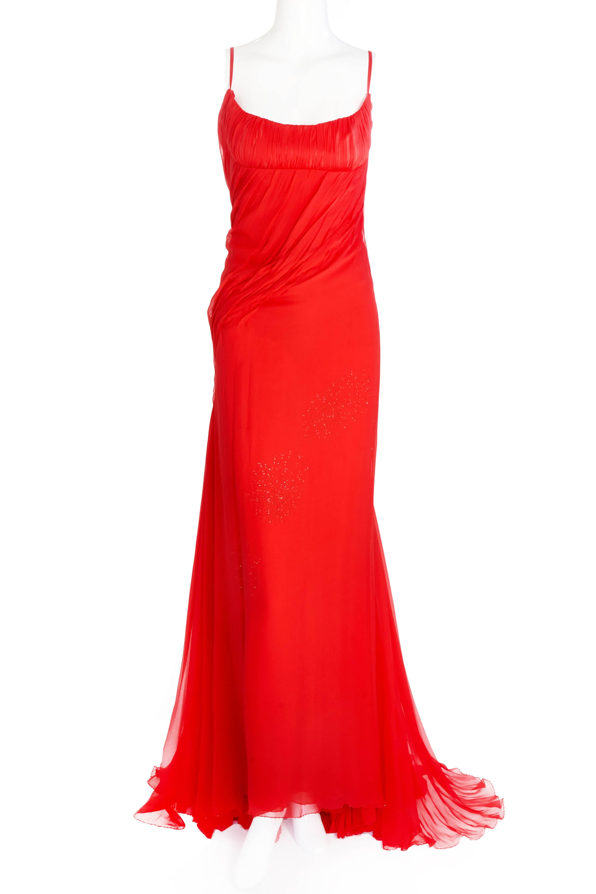 Versace Atelier Red Chiffon Gown