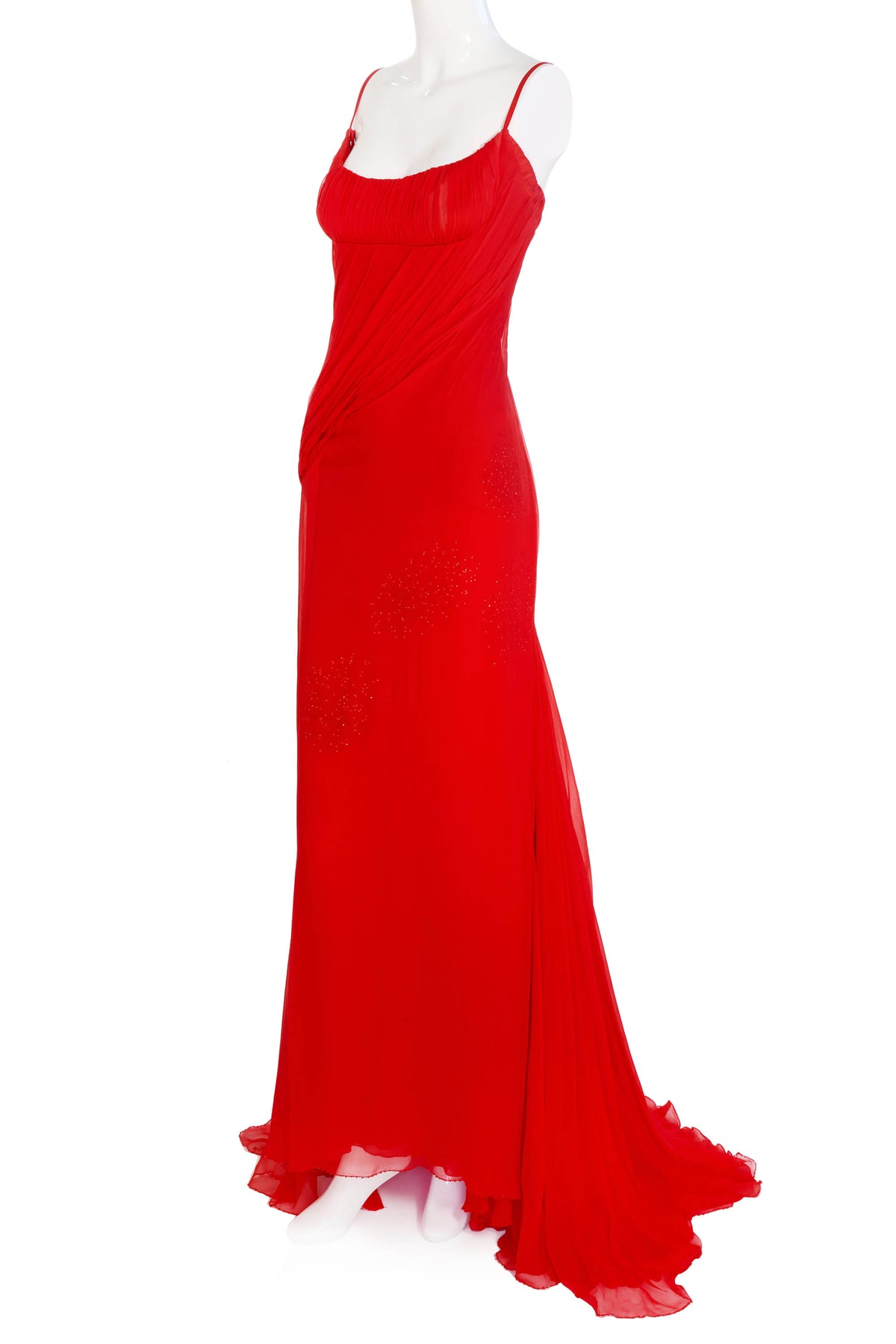 Versace Atelier Red Chiffon Gown