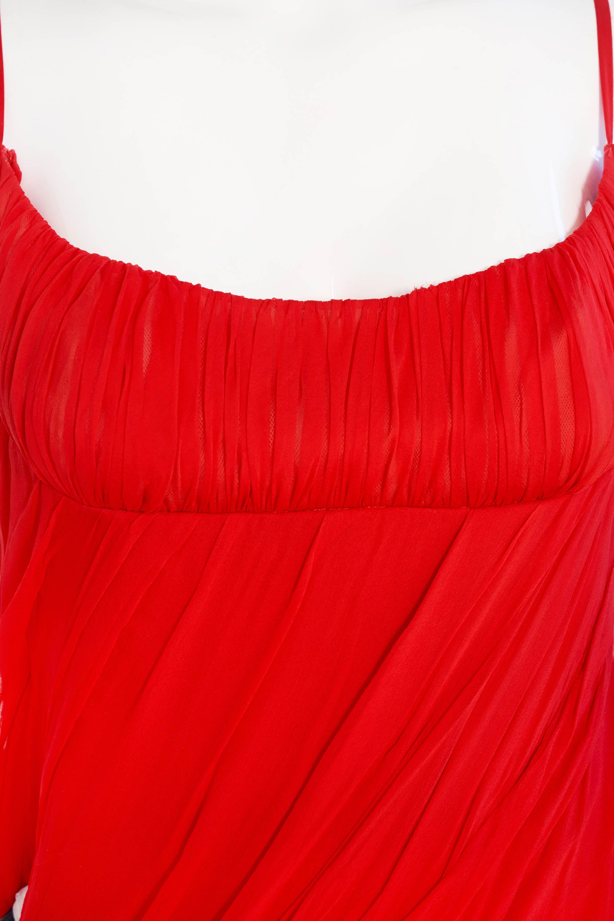 Versace Atelier Red Chiffon Gown