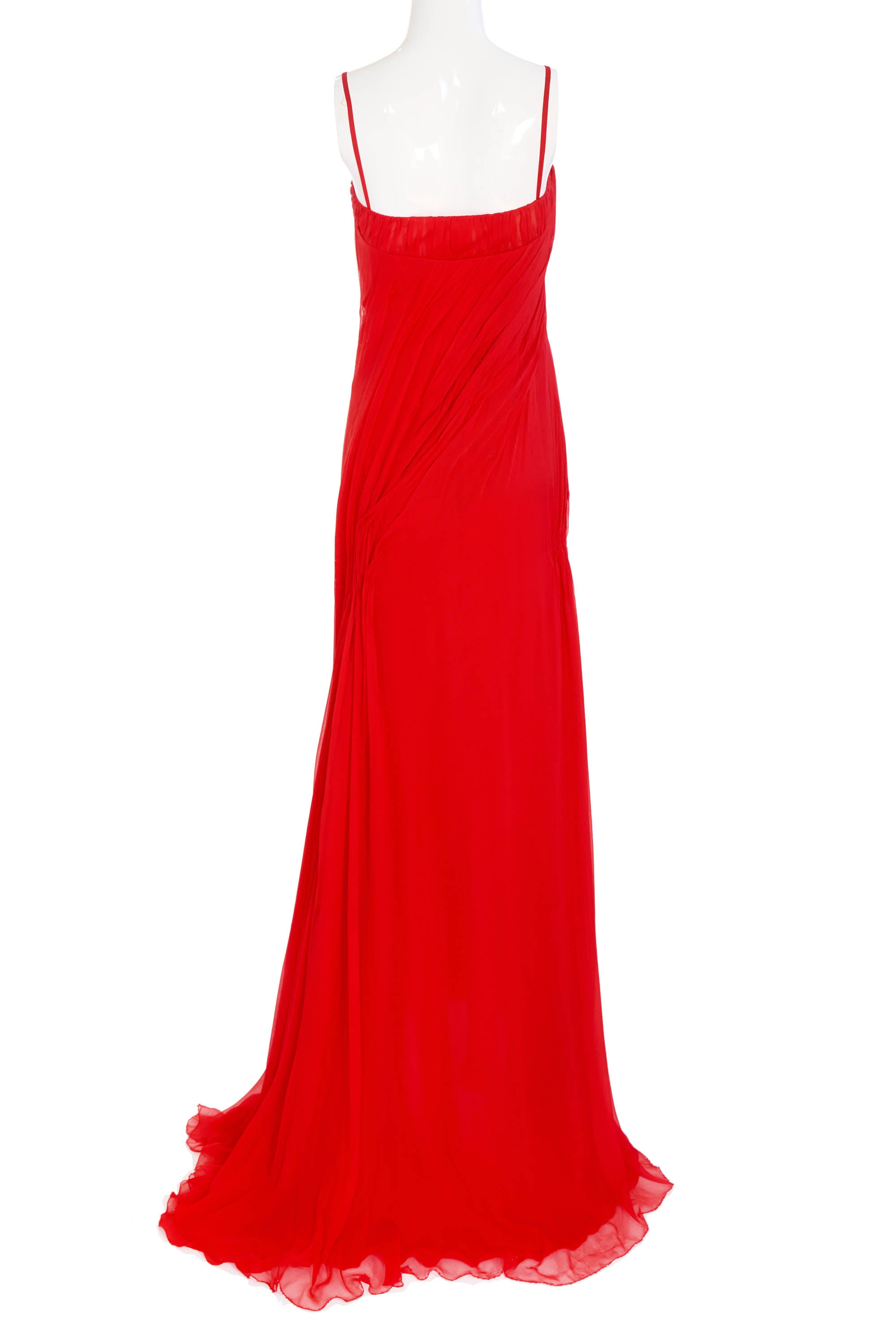 Versace Atelier Red Chiffon Gown