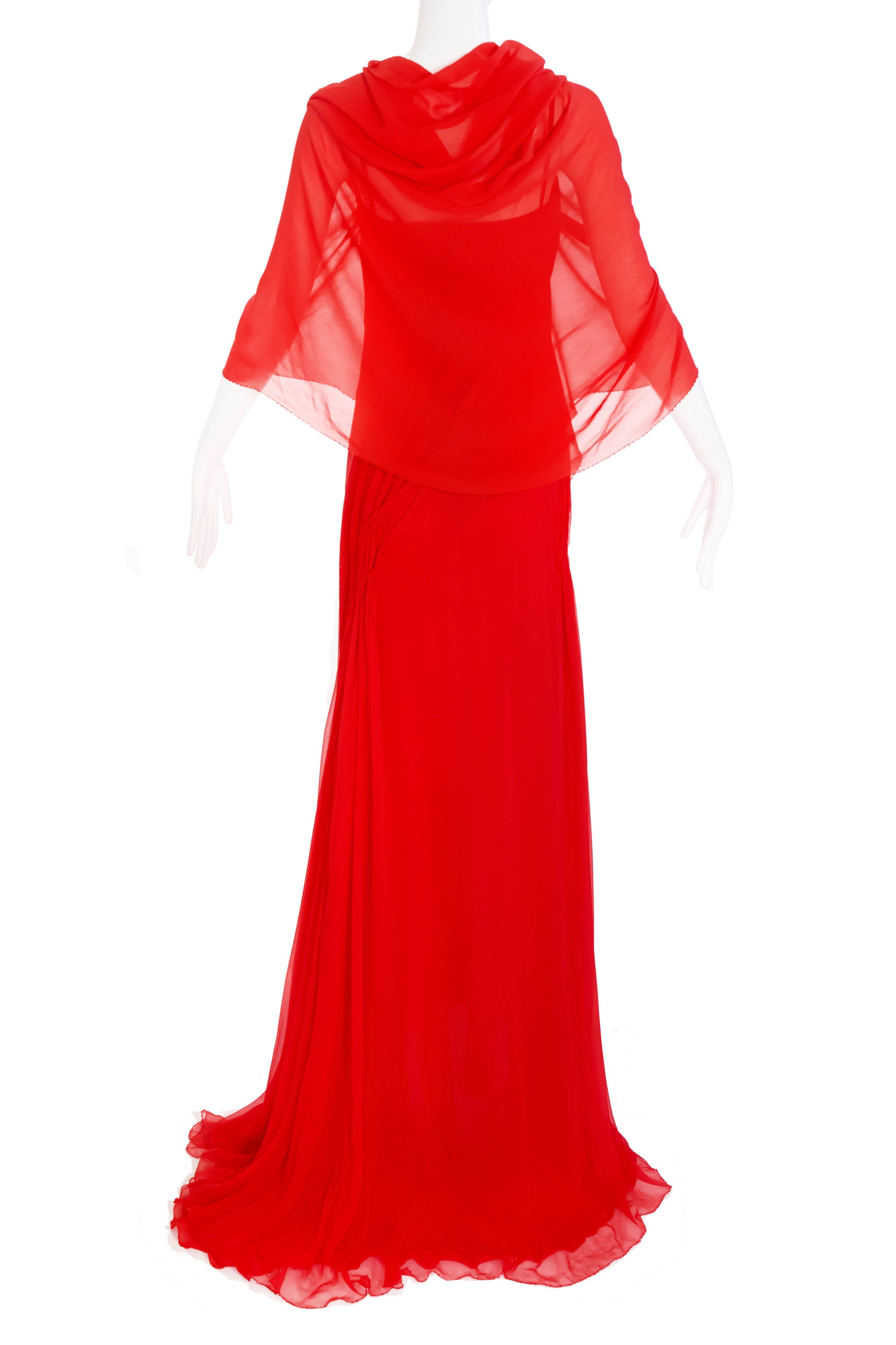 Versace Atelier Red Chiffon Gown