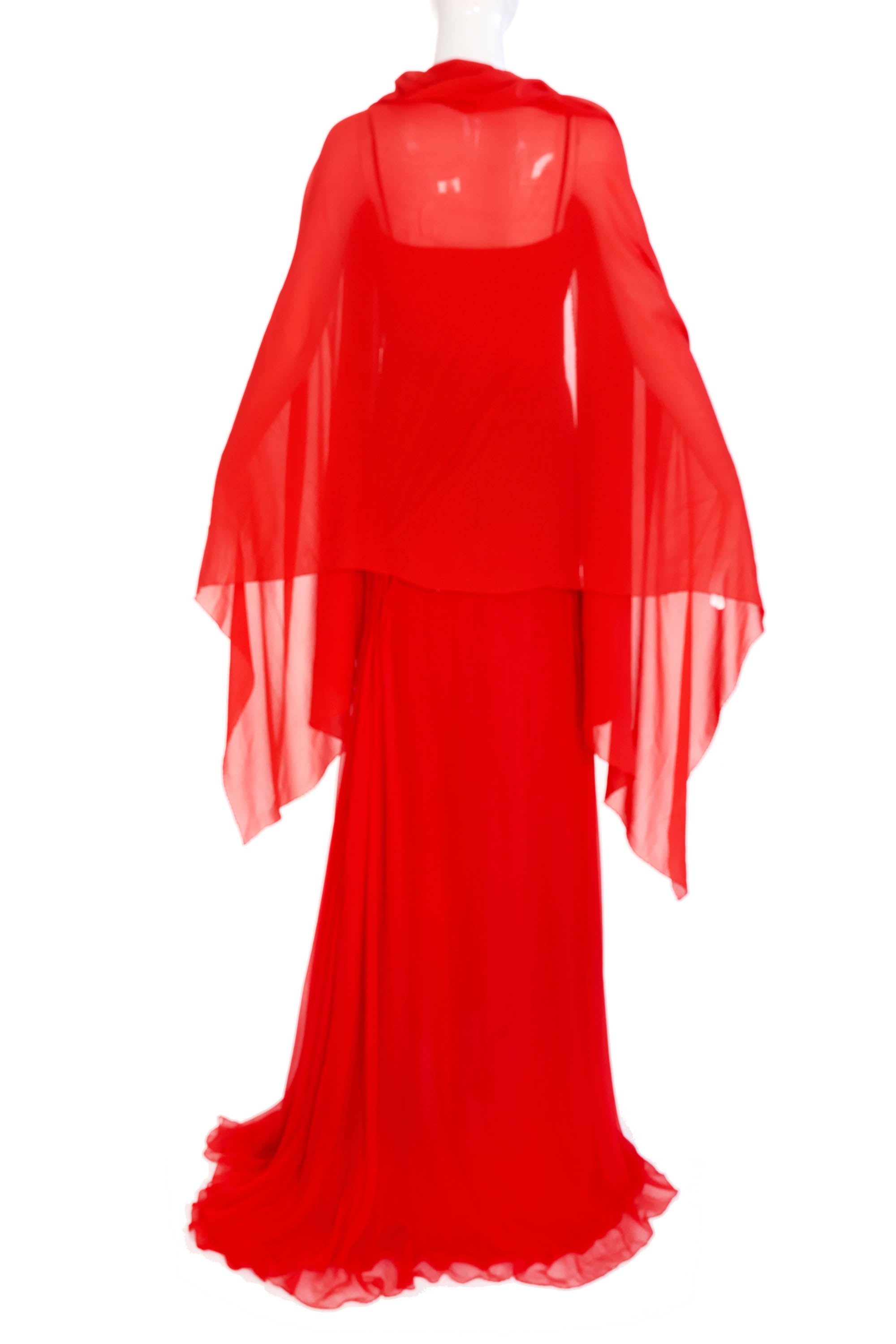 Versace Atelier Red Chiffon Gown