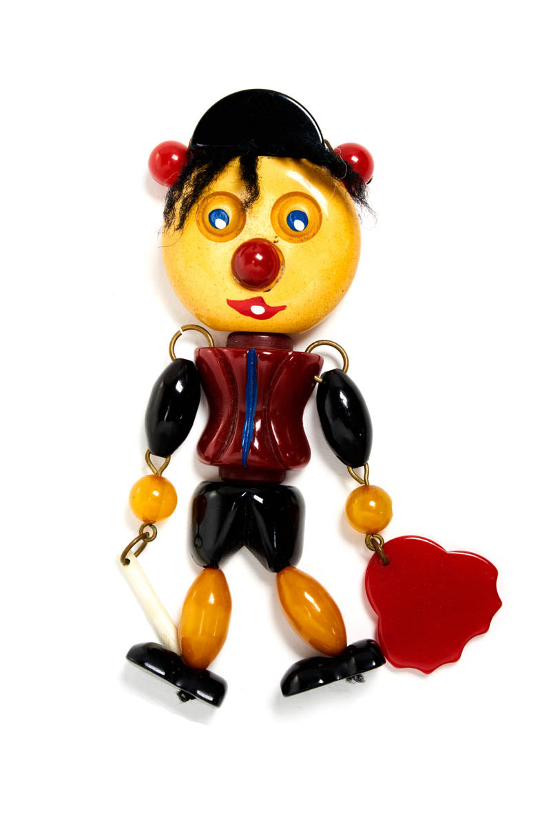 Bakelite Multi-color 1930&#39;s 40&#39;s Crib Toy Student Brooch