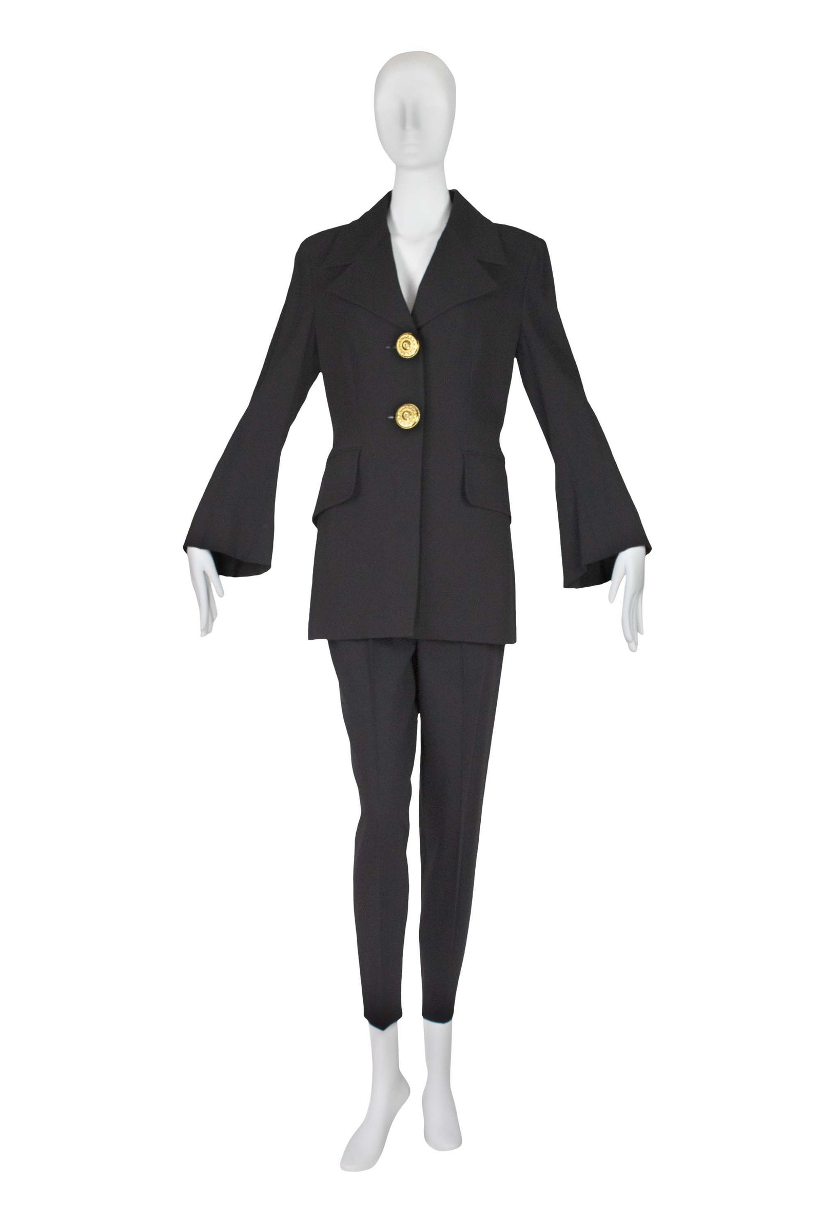 Versace Complice Pants Suit With XL Gold Buttons Size 44/8