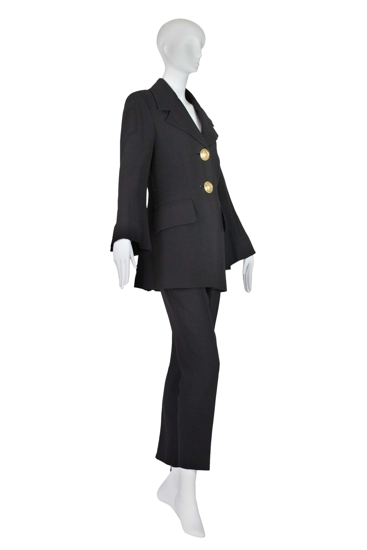 Versace Complice Pants Suit With XL Gold Buttons Size 44/8