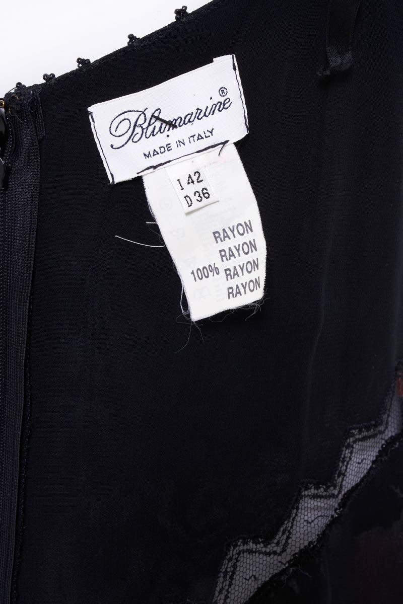 Blumarine Black Print Bias Slip Dress Size 42/6