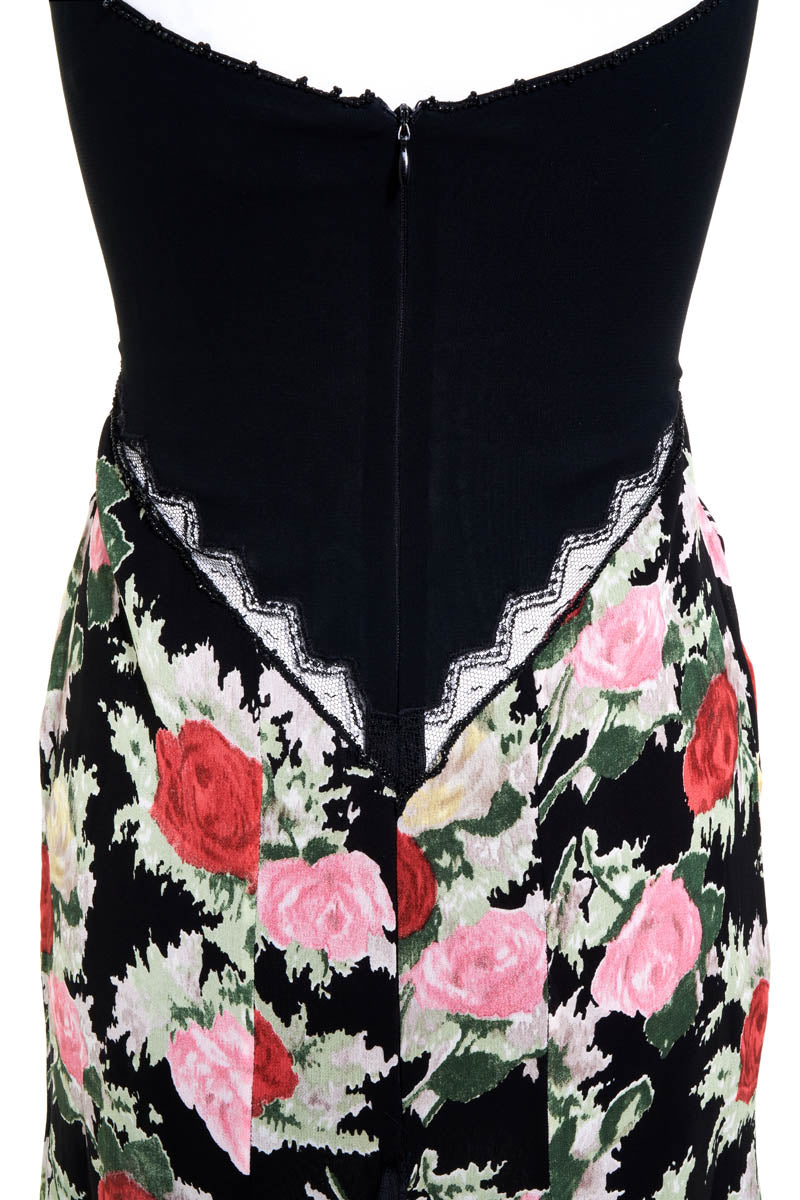 Blumarine Black Print Bias Slip Dress Size 42/6