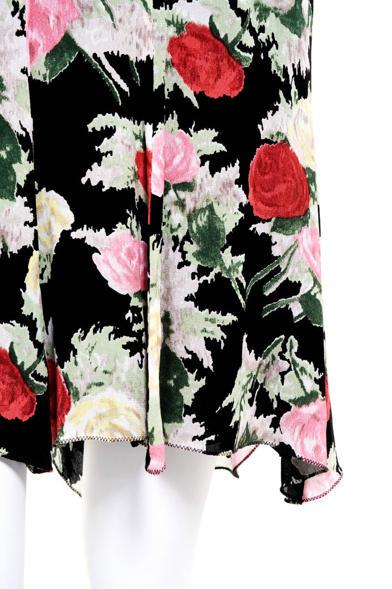 Blumarine Black Print Bias Slip Dress Size 42/6
