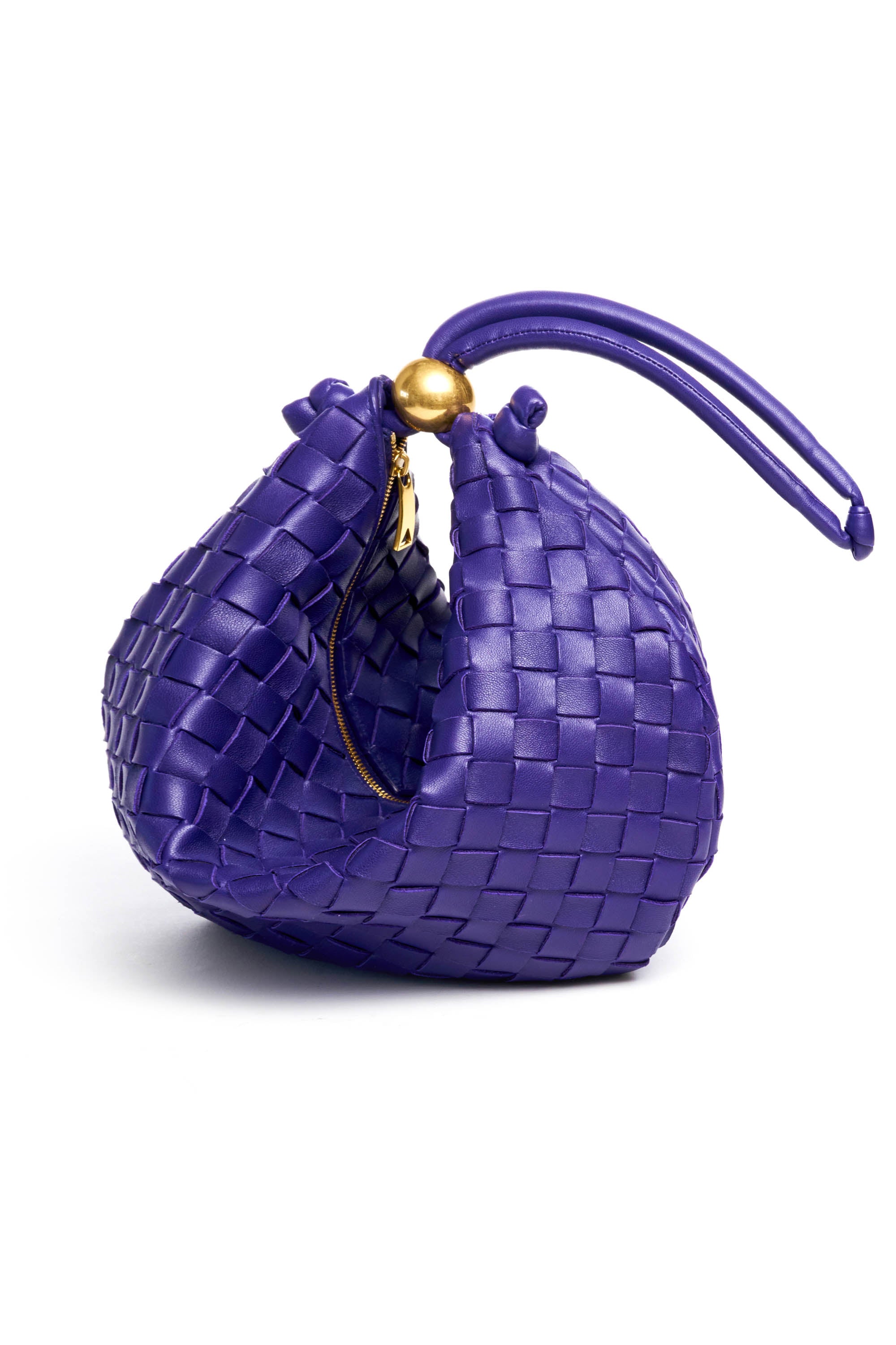 Veneta Purple Intrecciato Hobo Bag