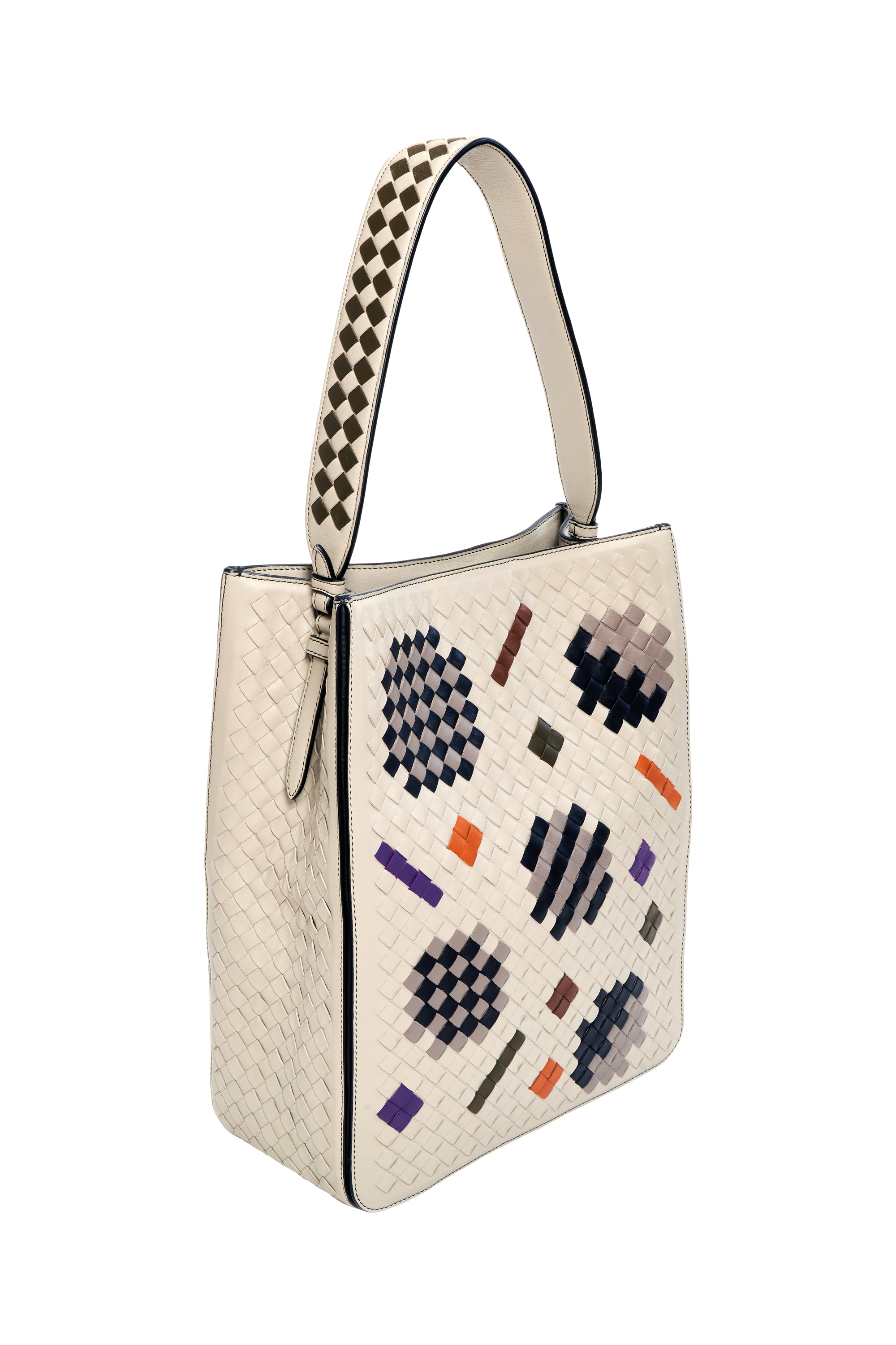 Bottega Veneta Cement Grey Artsy Pattern Tote and Wallet Set