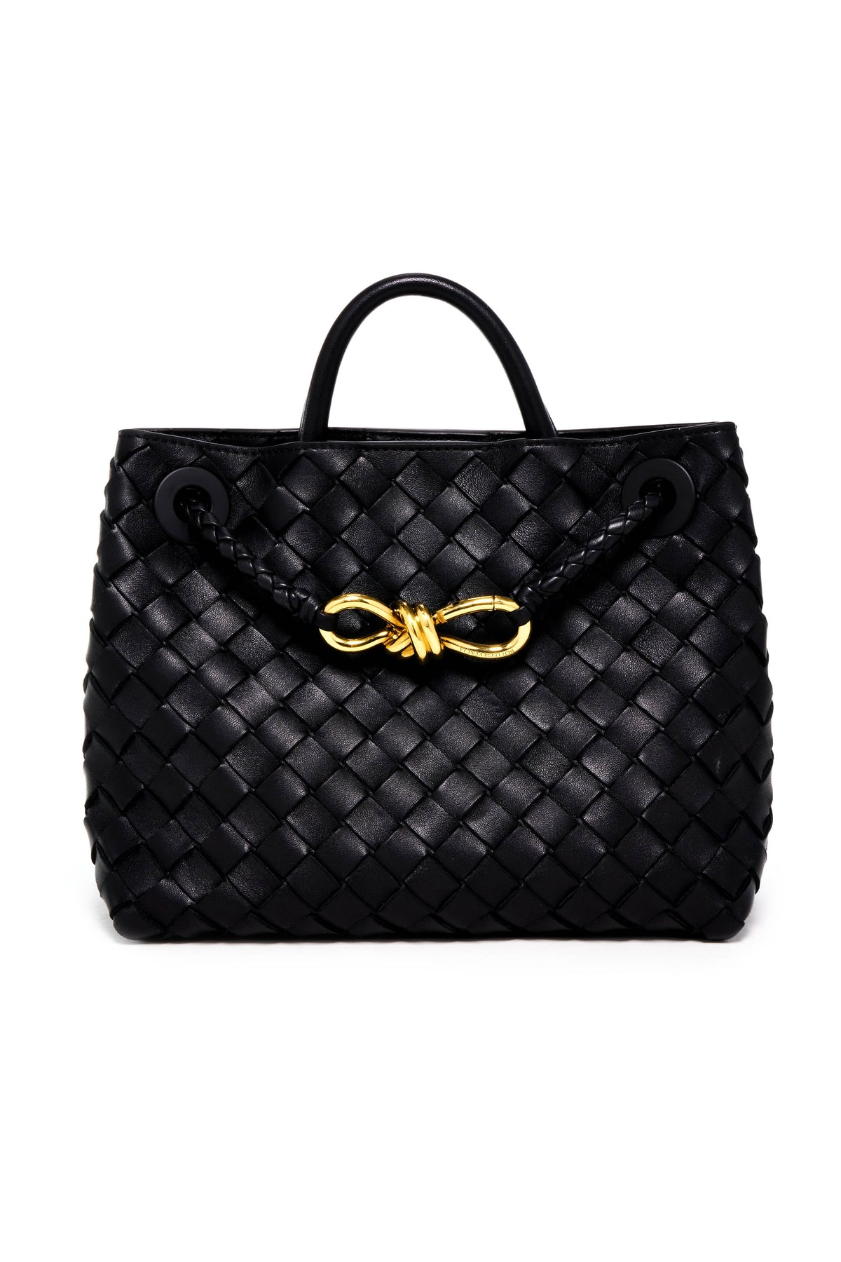 Bottega Veneta Small Black Andiamo Intrecciato Purse