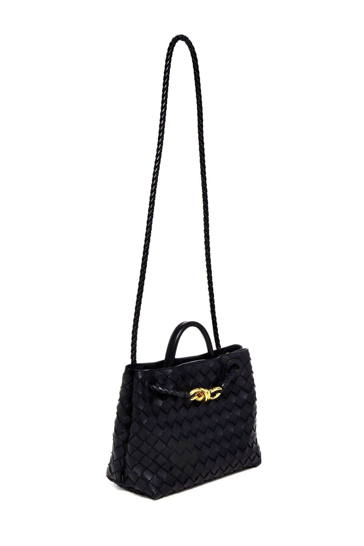 Bottega Veneta Small Black Andiamo Intrecciato Purse