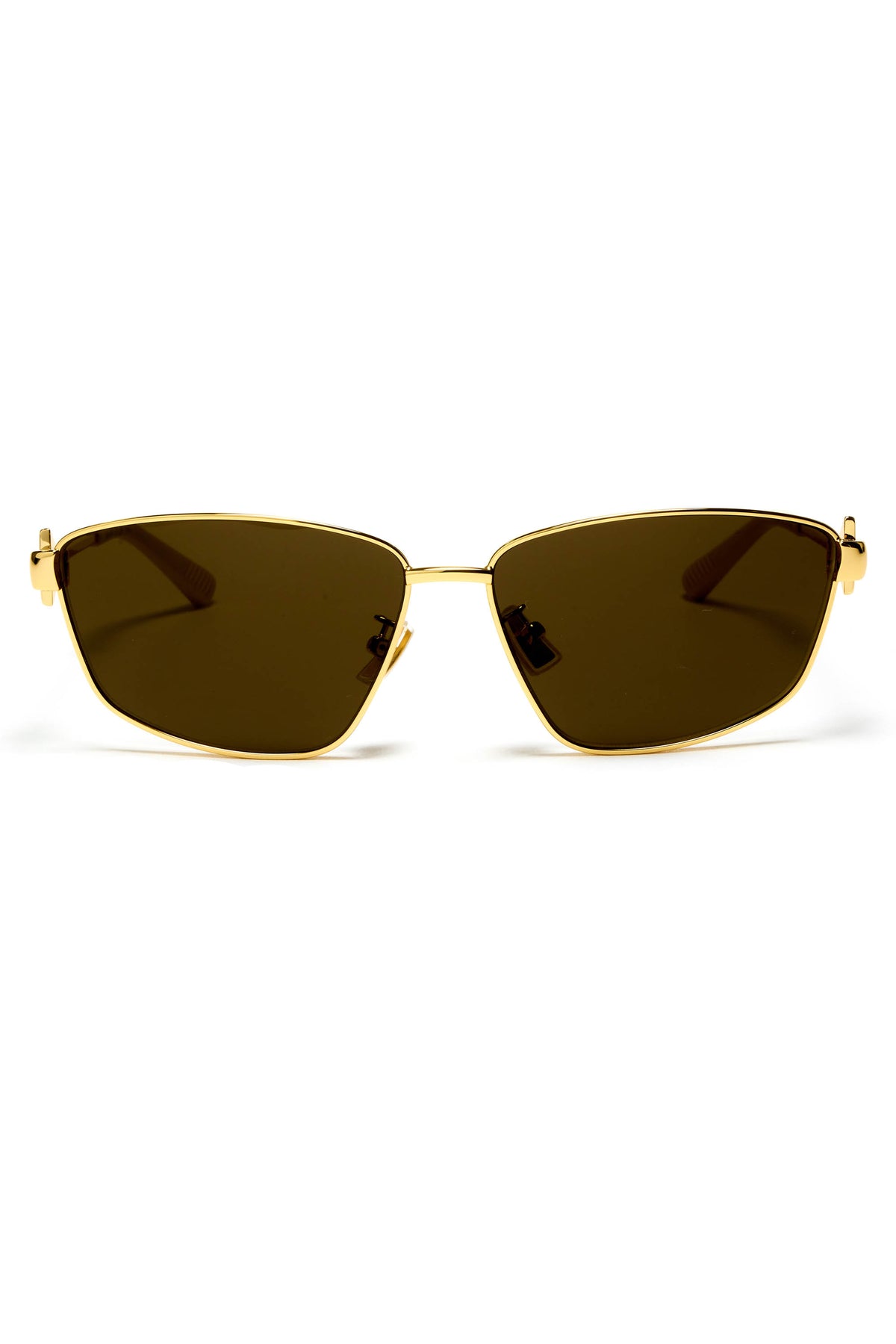 Bottega Veneta Gold Tone Frames With Brown Lens Sunglasses