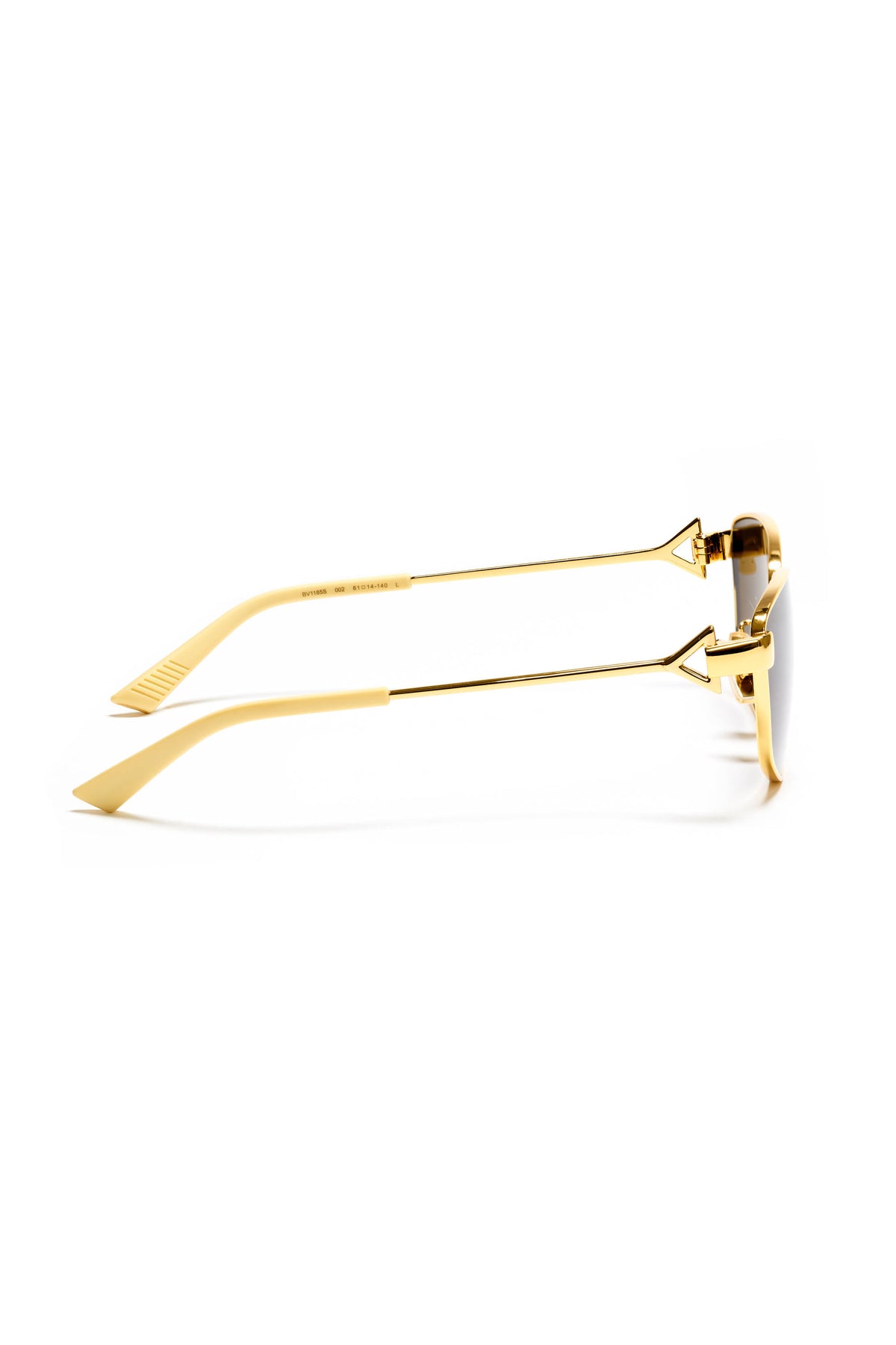 Bottega Veneta Gold Tone Frames With Tan Temples