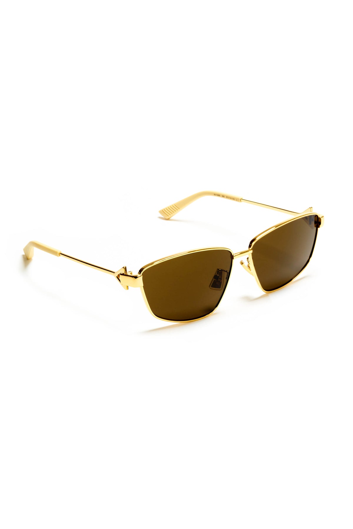 Bottega Veneta Gold Tone Frames With Tan Temples