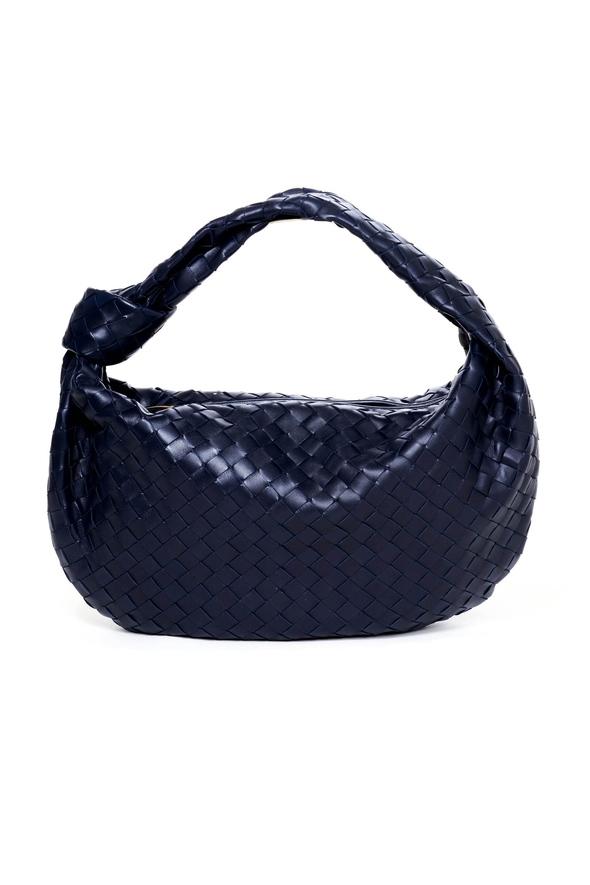 Bottega Veneta Navy Blue Intrecciato Small Jodie Purse