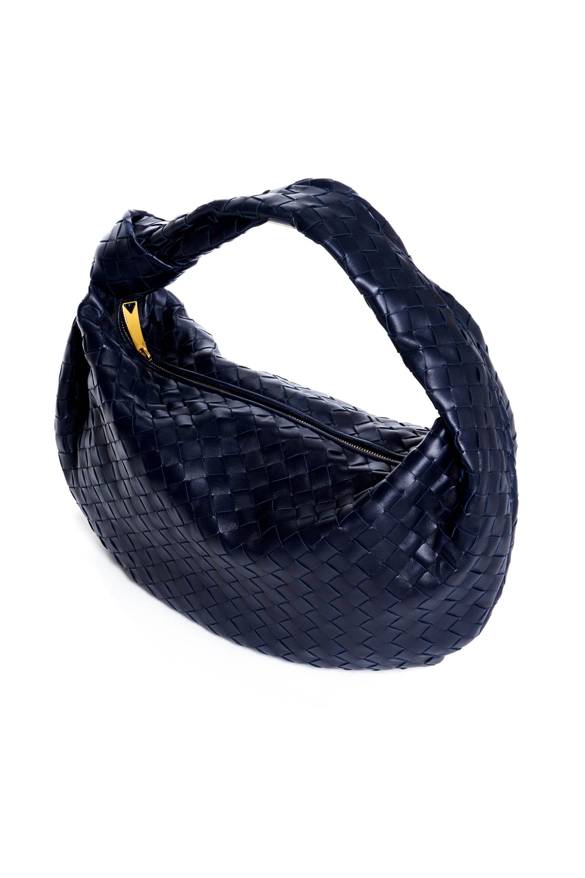 Bottega Veneta Navy Blue Intrecciato Small Jodie Purse