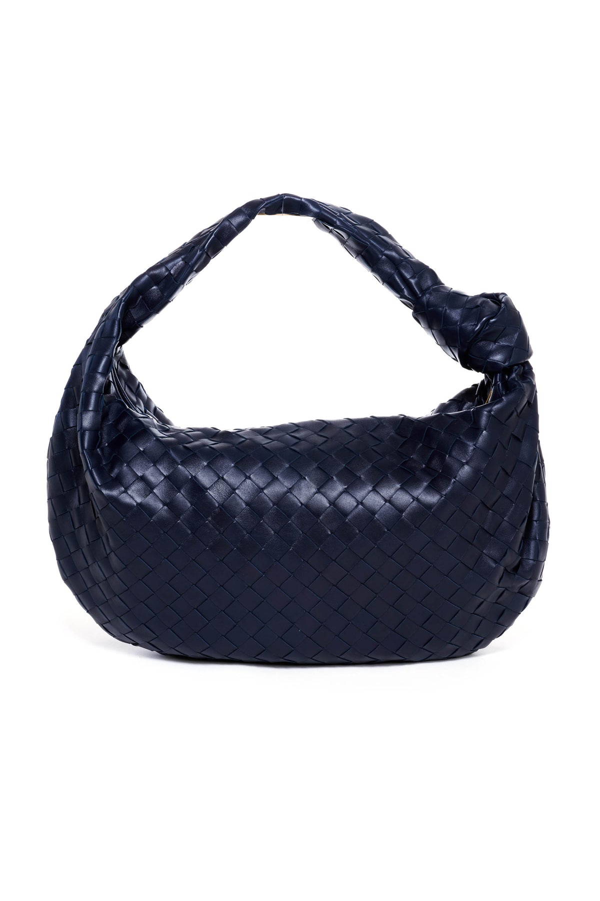 Bottega Veneta Navy Blue Intrecciato Small Jodie Purse