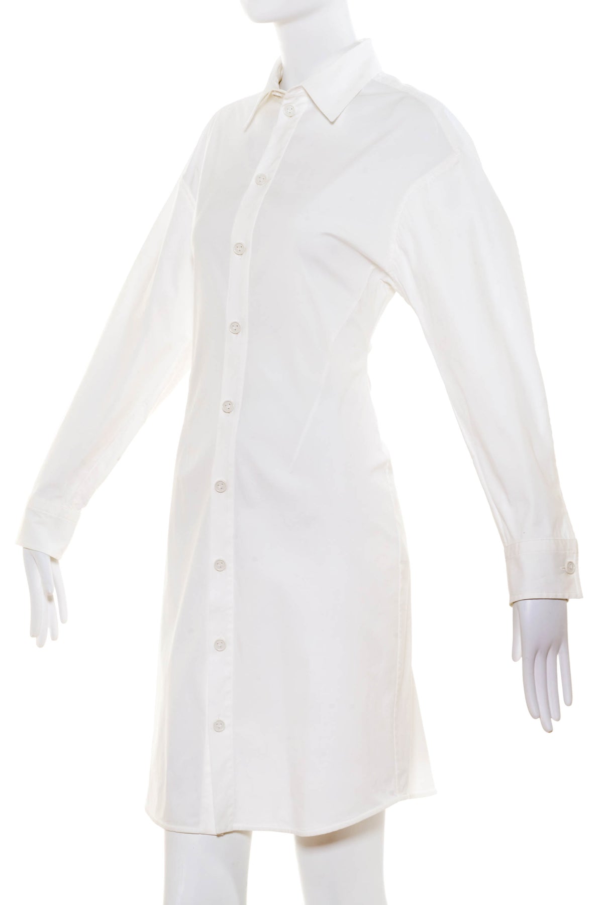 Bottega Veneta White Cotton Shirt Dress Size 42/6