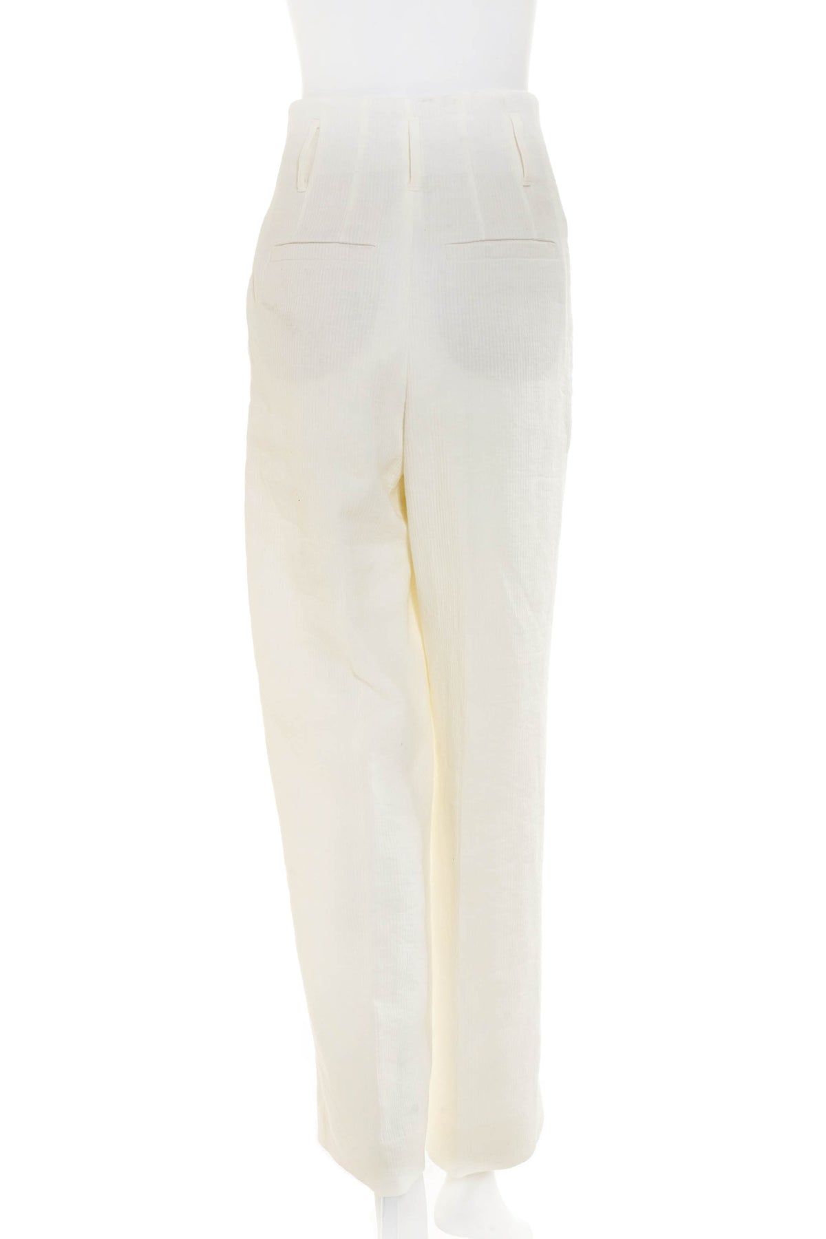 Brunello Cuccinelli White Ribbed Cotton Pleat Front Pants Size 2