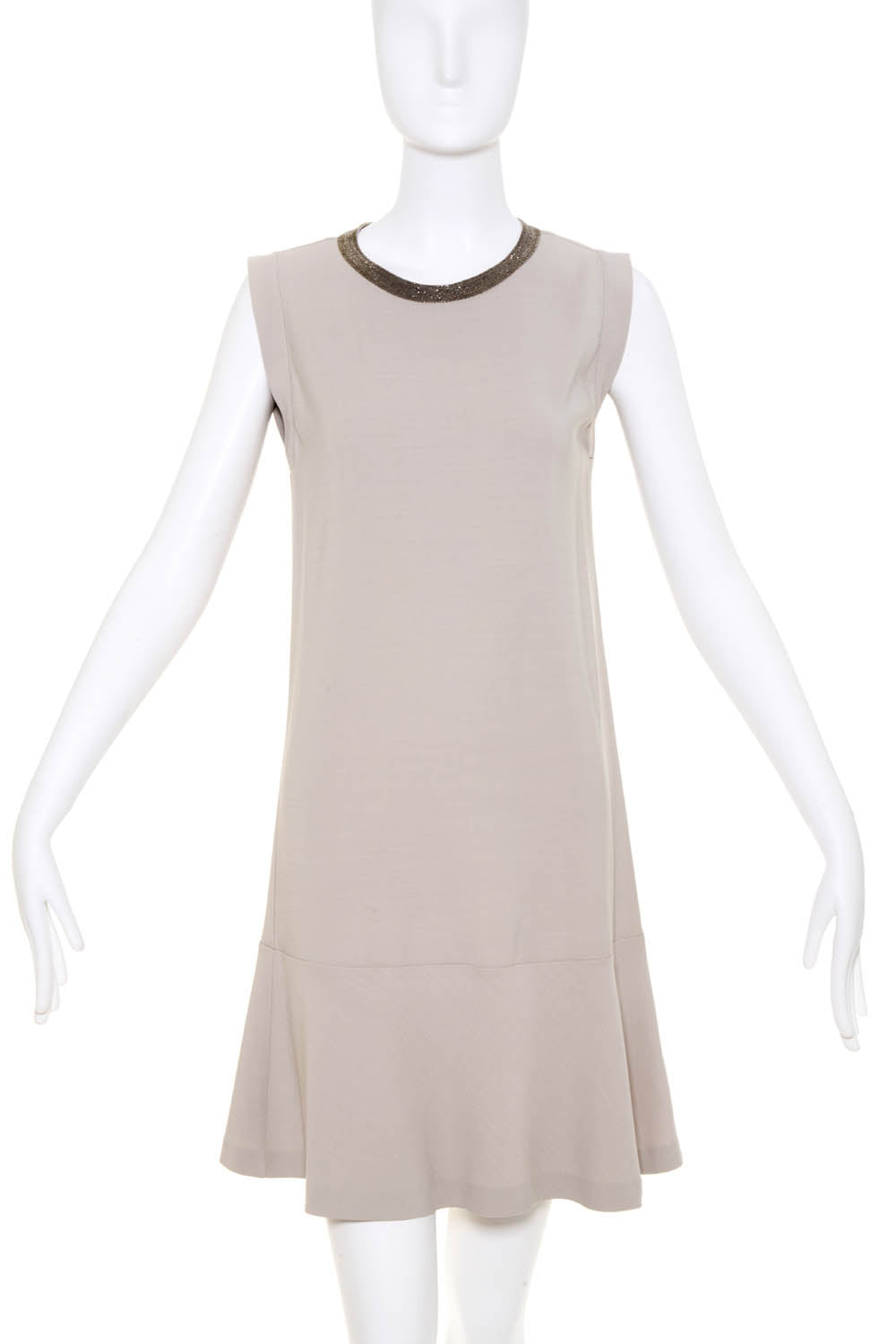 Brunello Cucinelli Monili Trim Mini Sleeveless Dress Size M