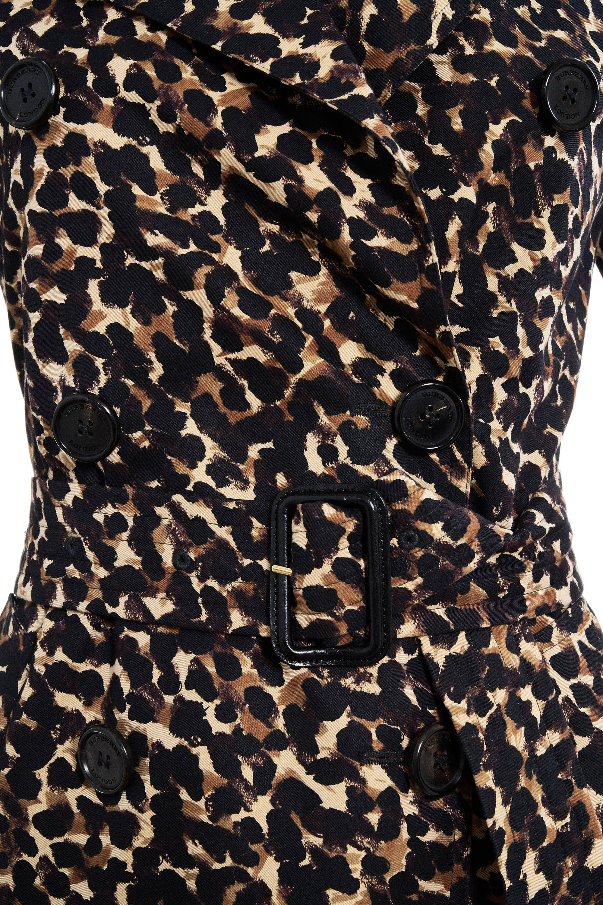 Burberry Leopard Pattern Print Trench Coat Size 6/4