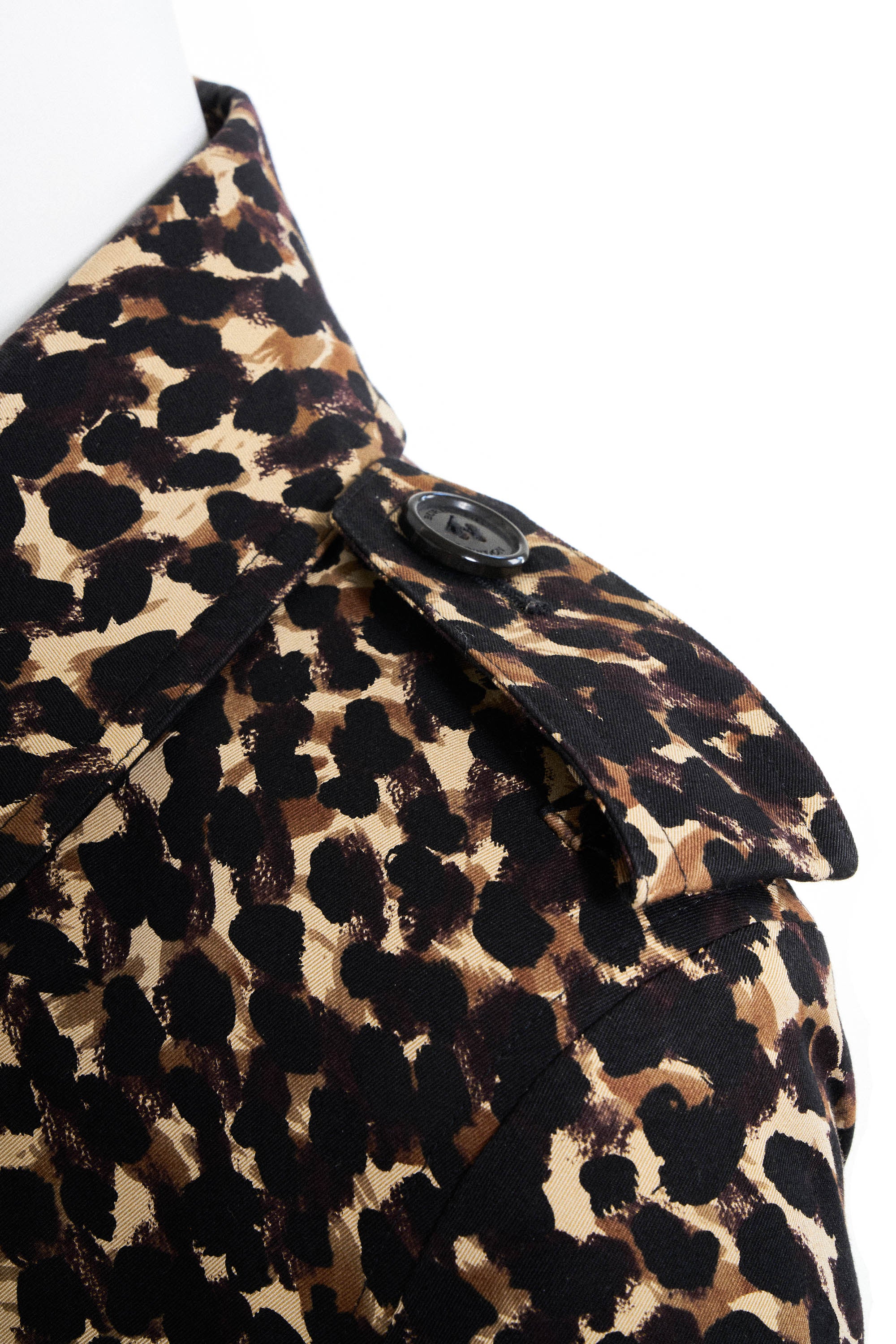 Burberry Leopard Pattern Print Trench Coat Size 6/4