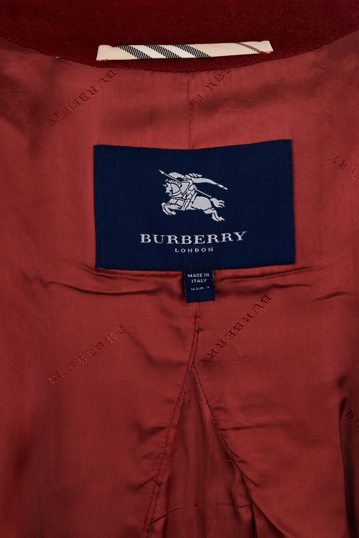 Burberry Cashmere Maroon Classic Coat Size 4