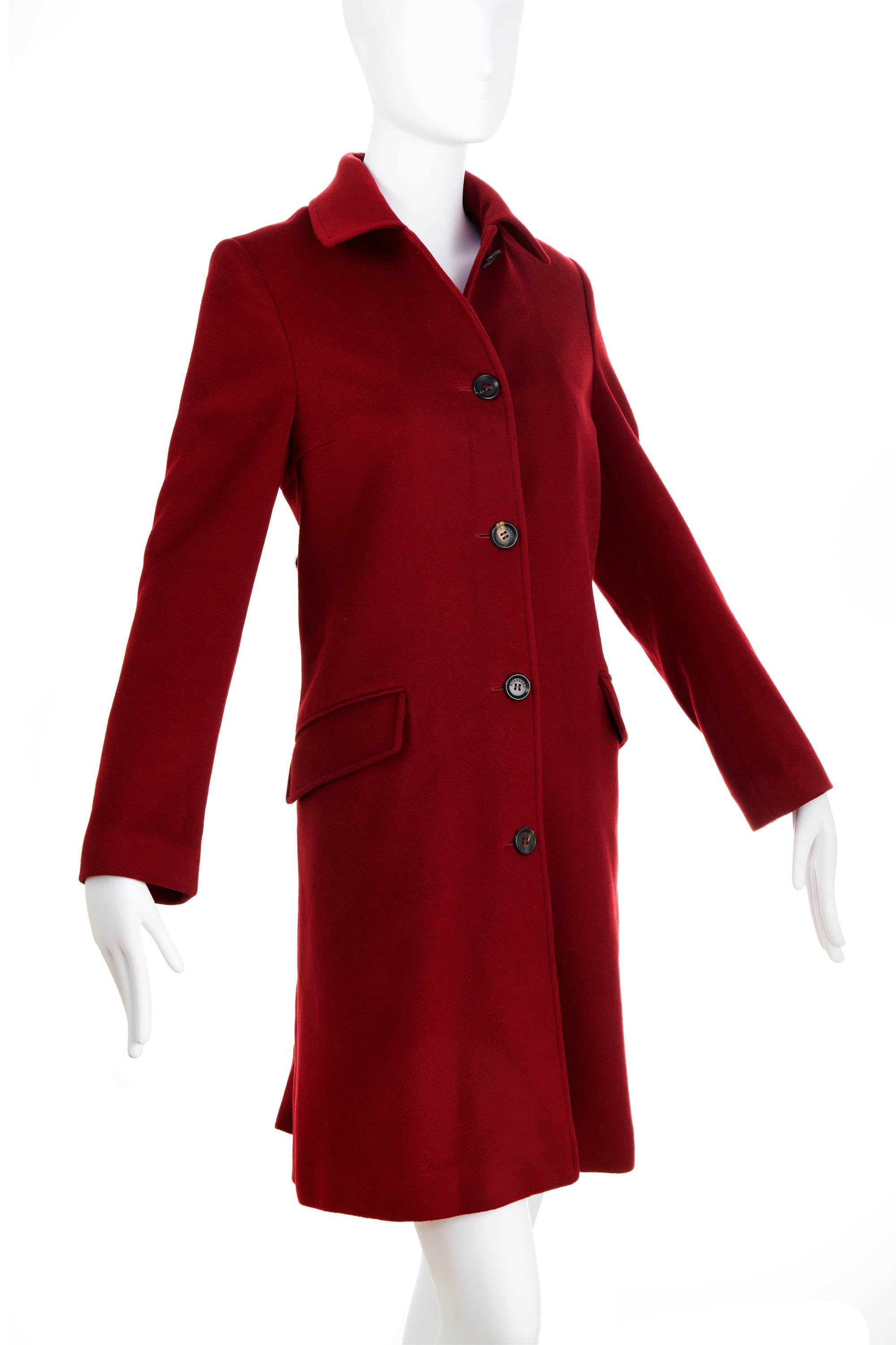 Burberry Cashmere Maroon Classic Coat Size 4