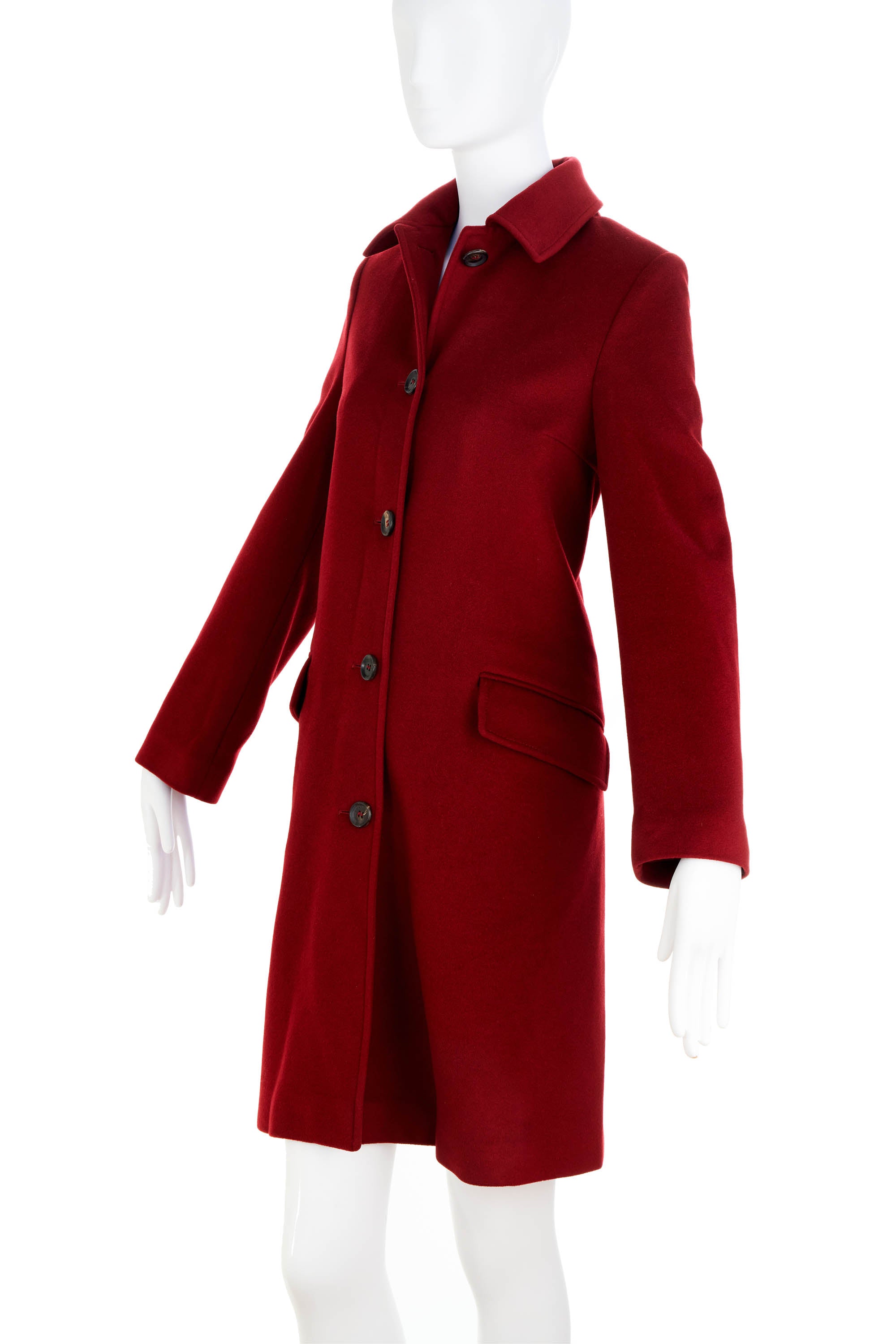 Burberry Cashmere Maroon Classic Coat Size 4