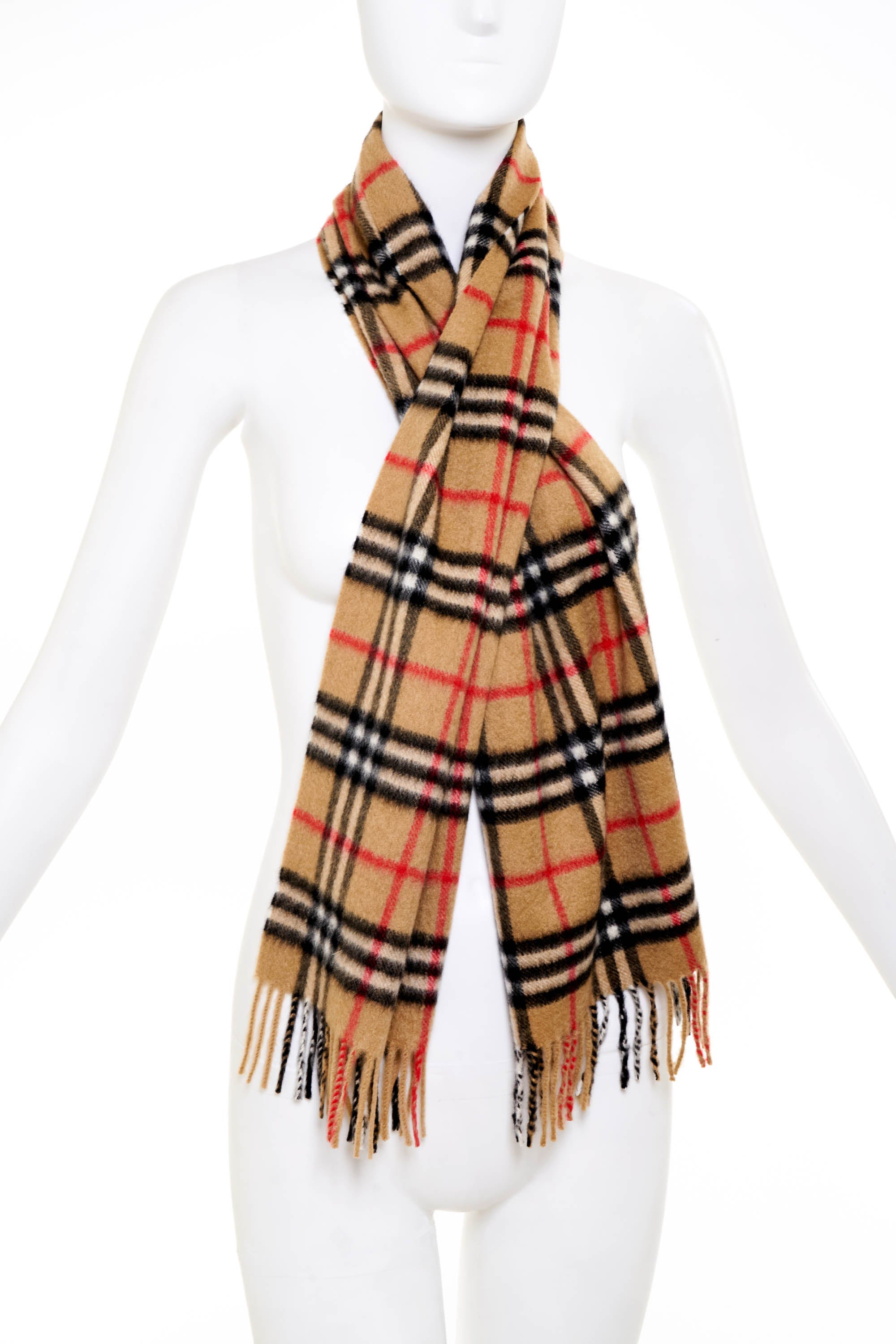 Burberry London Cashmere Nova Check Plaid Scarf