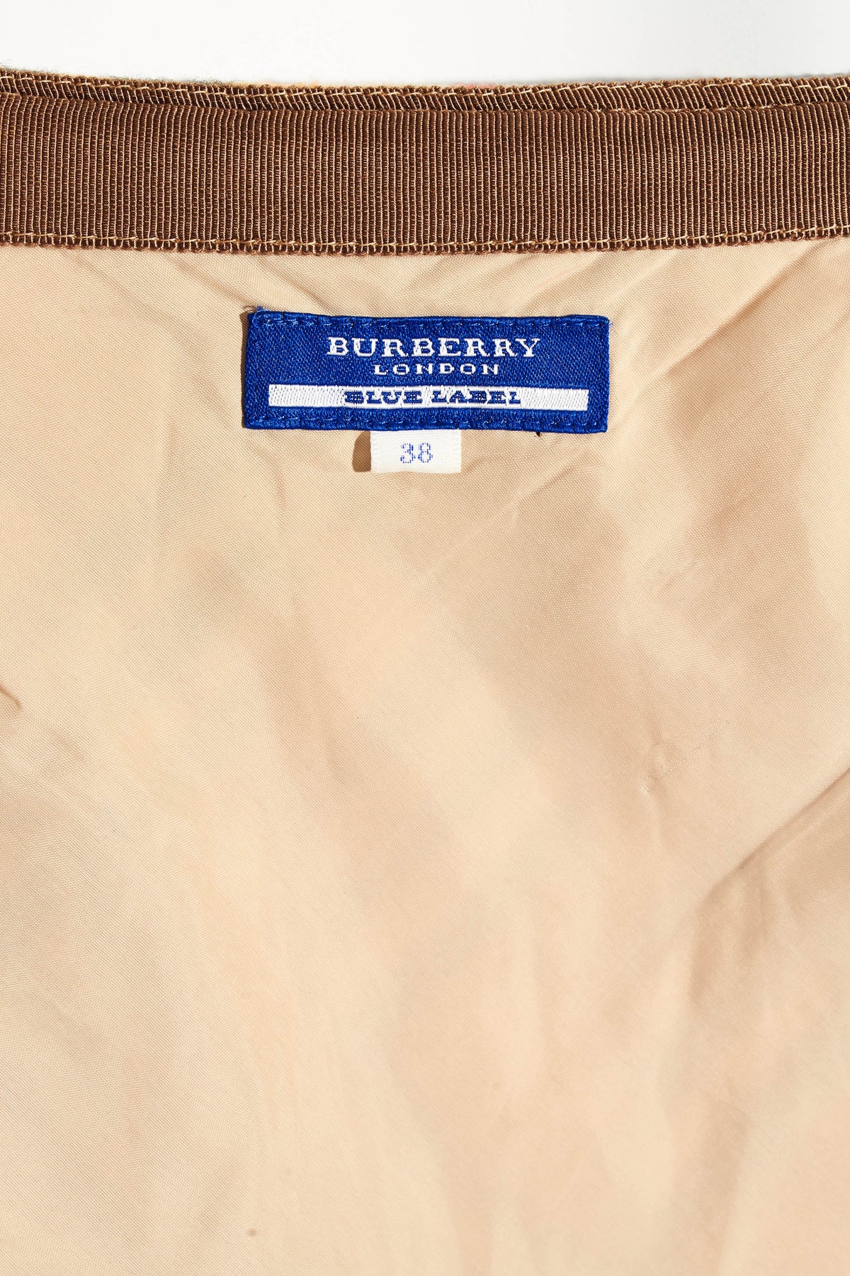 Burberry London Blue Label Wool Nova Check Belted Skirt Size 38 Y2K