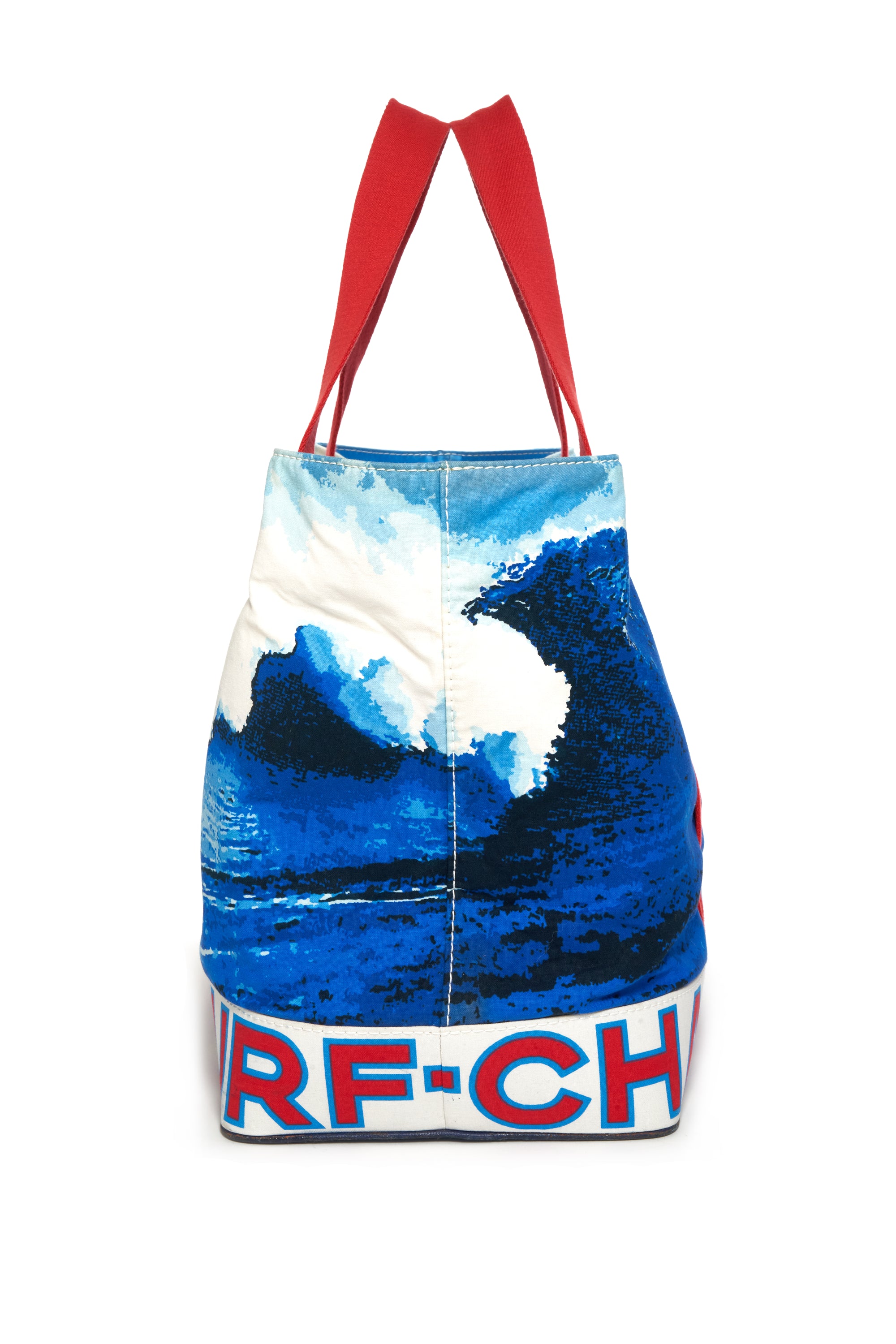 Chanel Red and Blue Surfing CC Wave Tote 2002 XL