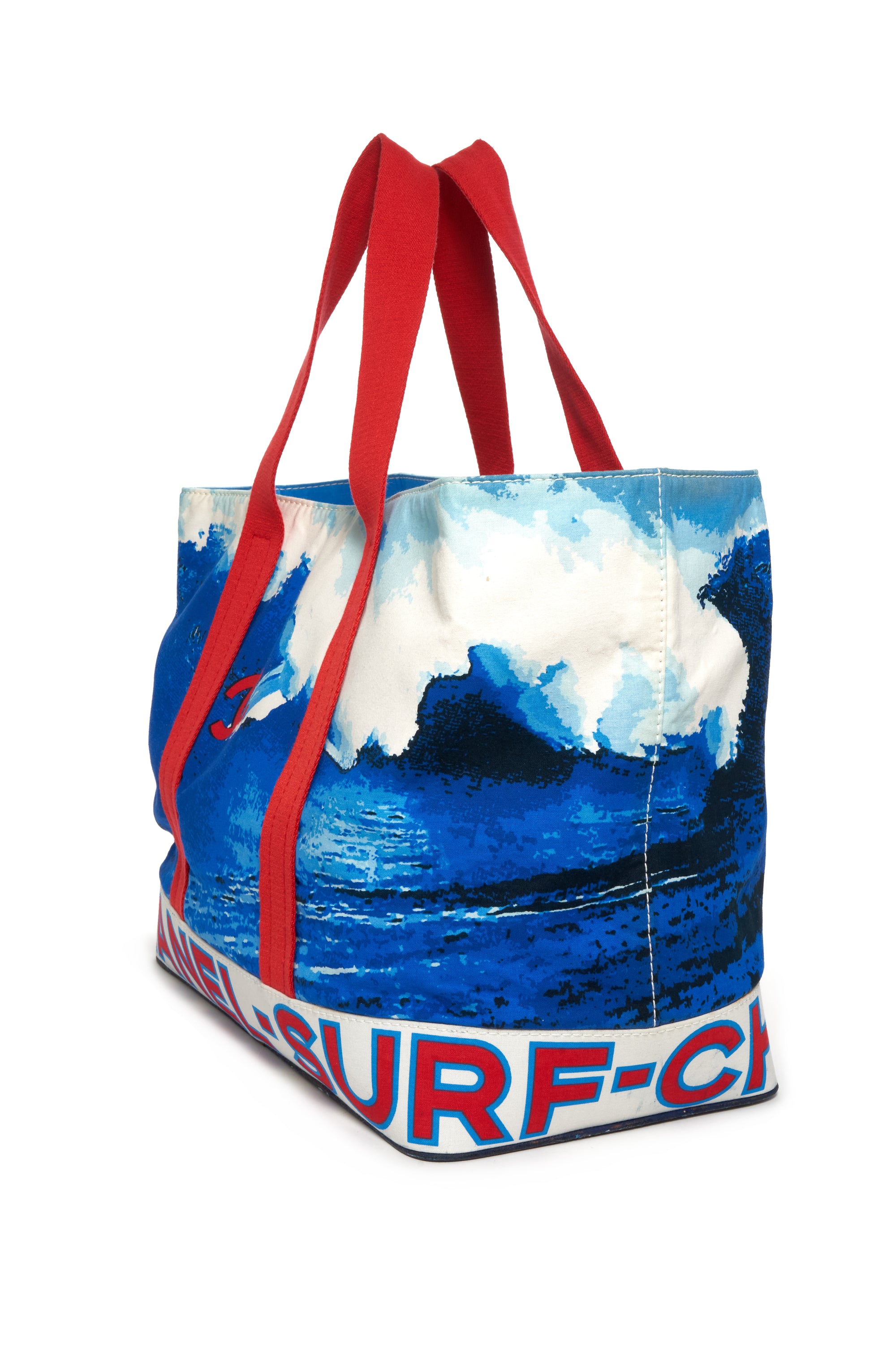 Chanel Red and Blue Surfing CC Wave Tote 2002 XL