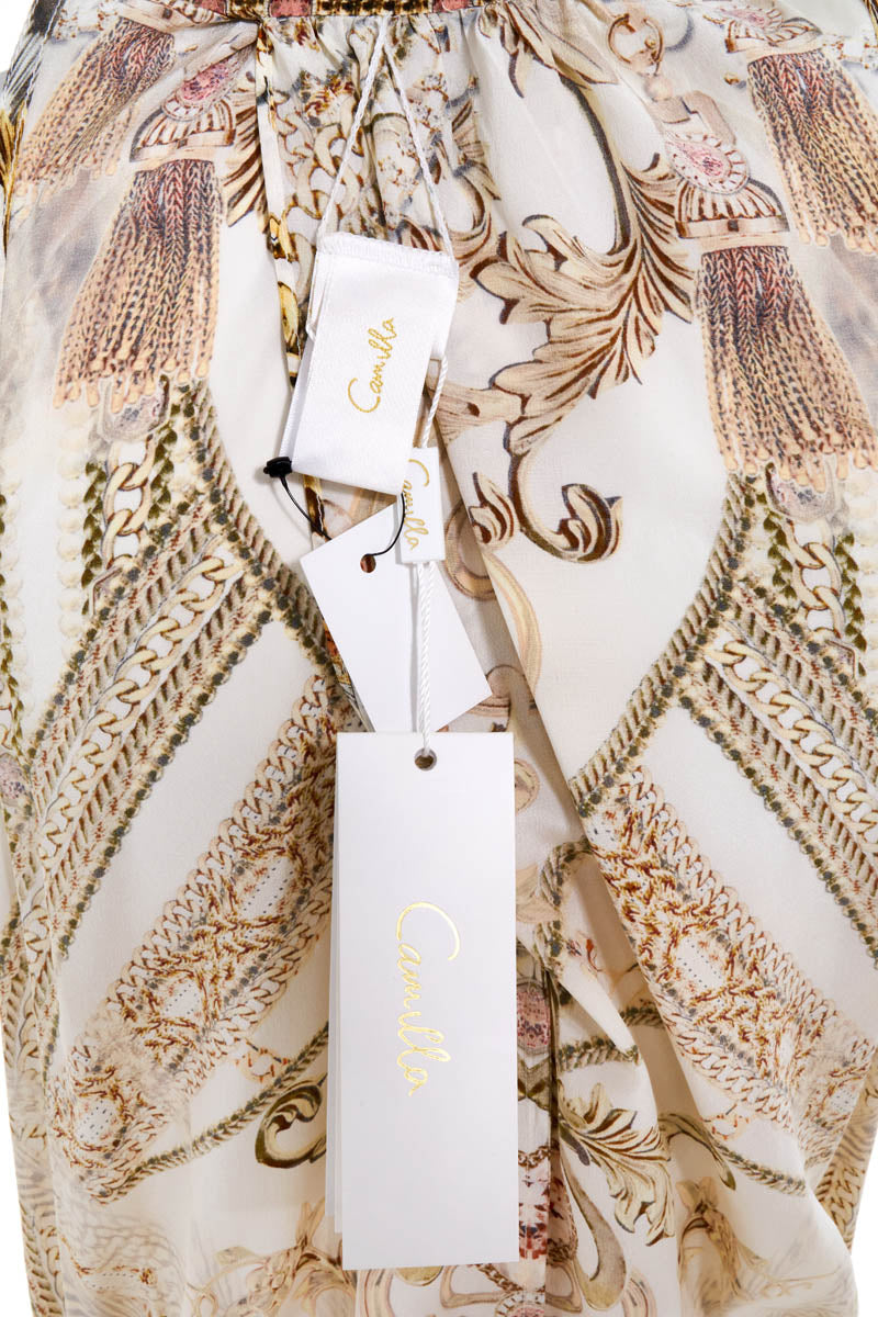 Camilla Gold Chain Print Sleeveless Maxi Dress Size M