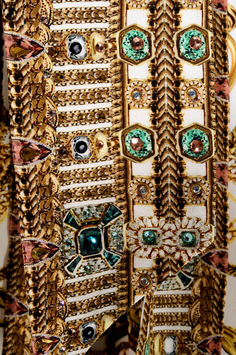 Camilla Gold Chain Print Sleeveless Maxi Dress Size M