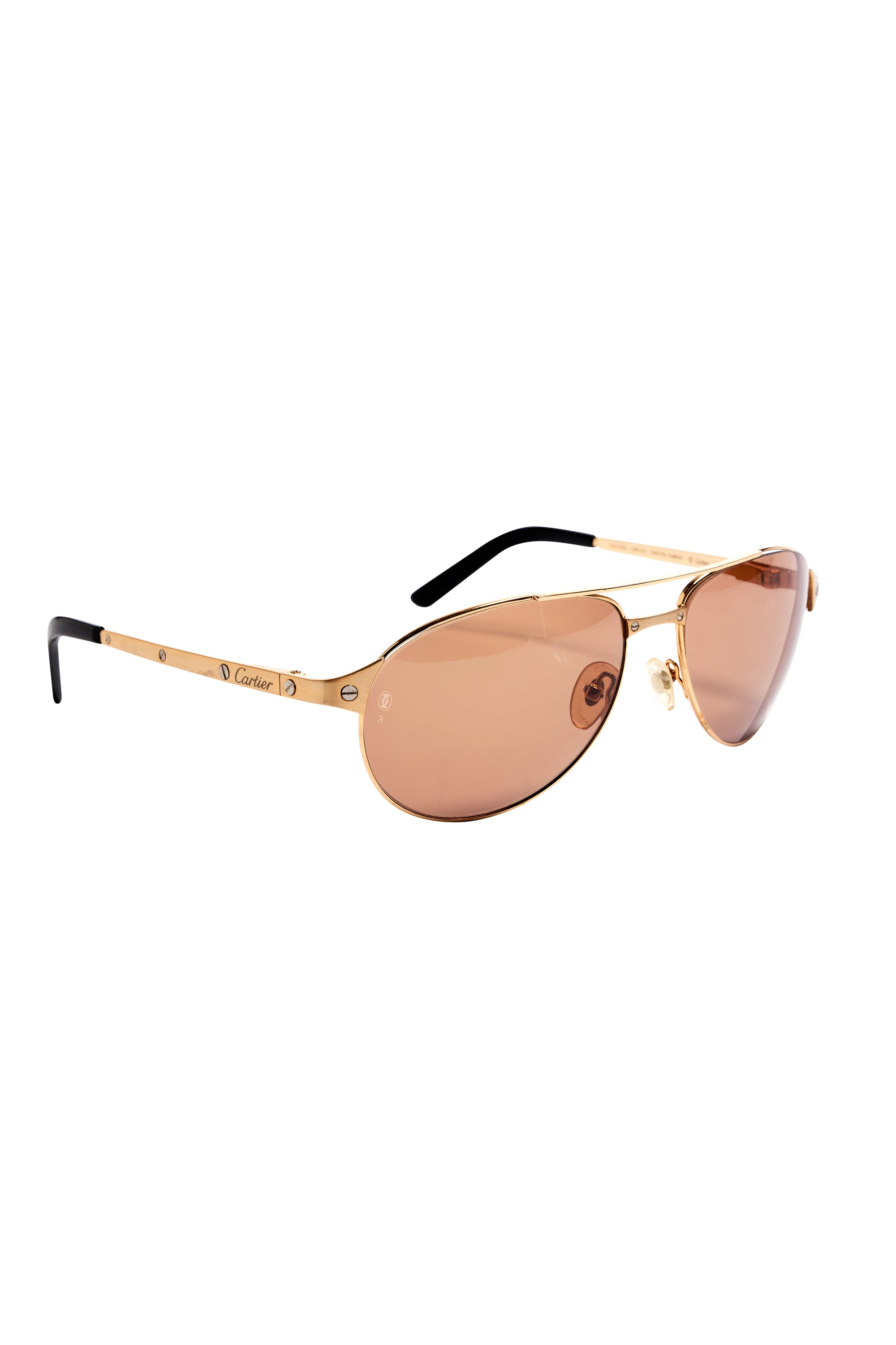 Cartier 1970s Santos Limited Edition 18k Gold Plated Sunglasses