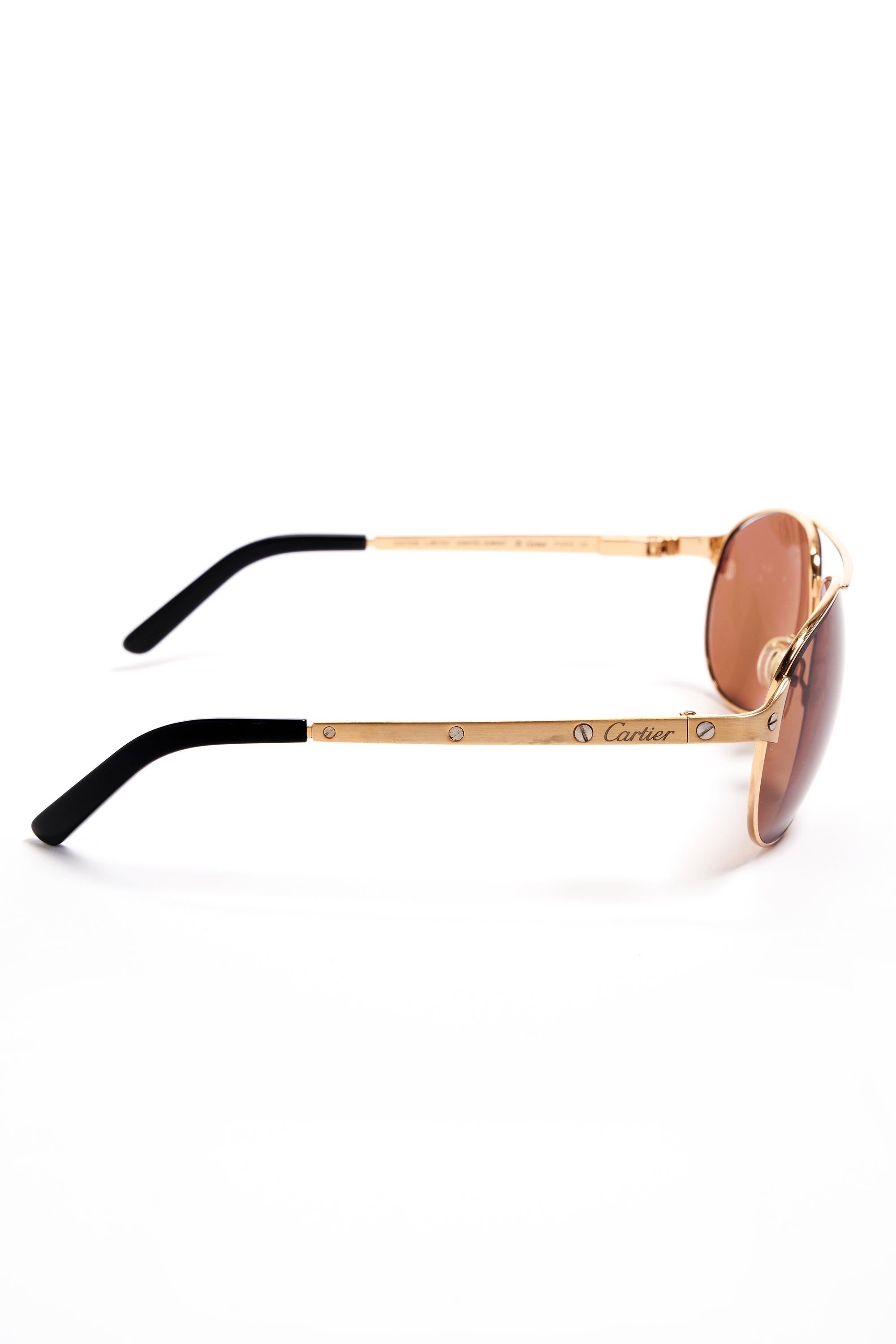 Cartier 1970s Santos Limited Edition 18k Gold Plated Sunglasses