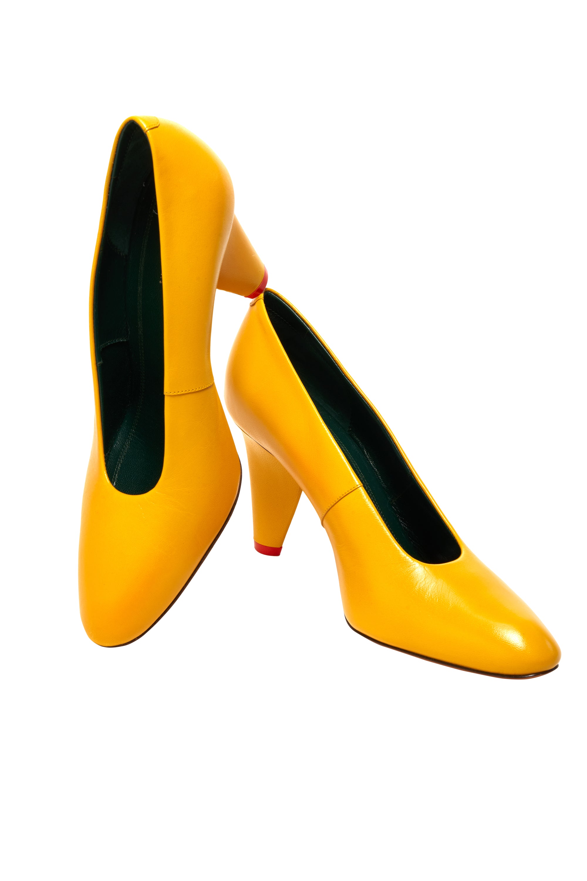 Celine Yellow Pumps with Red Heel Size 36