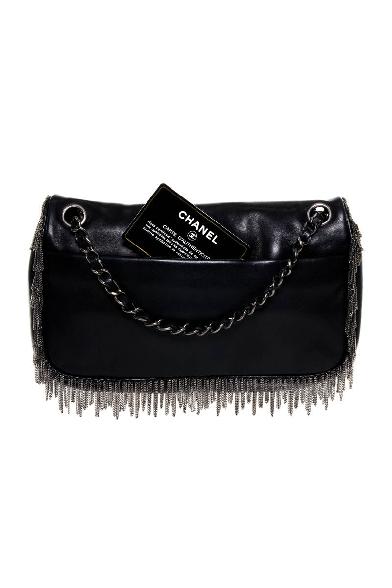 Chanel Medium Black Chain Fringe Rock and Cabaret Flap Purse 2007