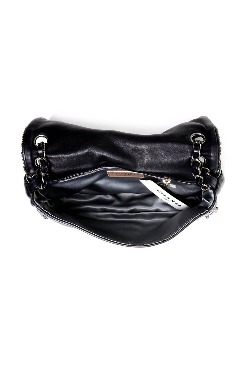 Chanel Medium Black Chain Fringe Rock and Cabaret Flap Purse 2007