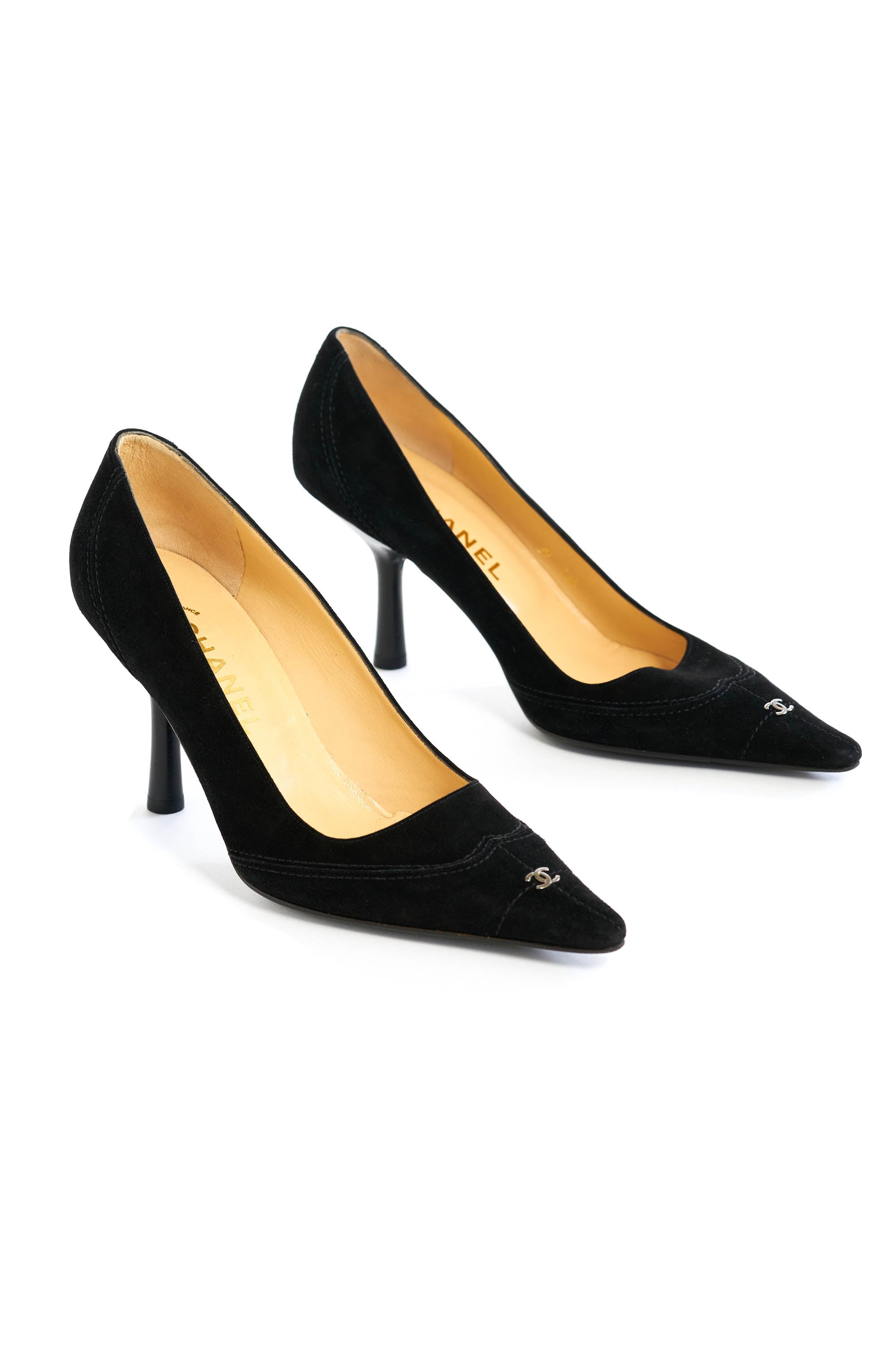 Chanel Black Pointed Toe Pump Size 39