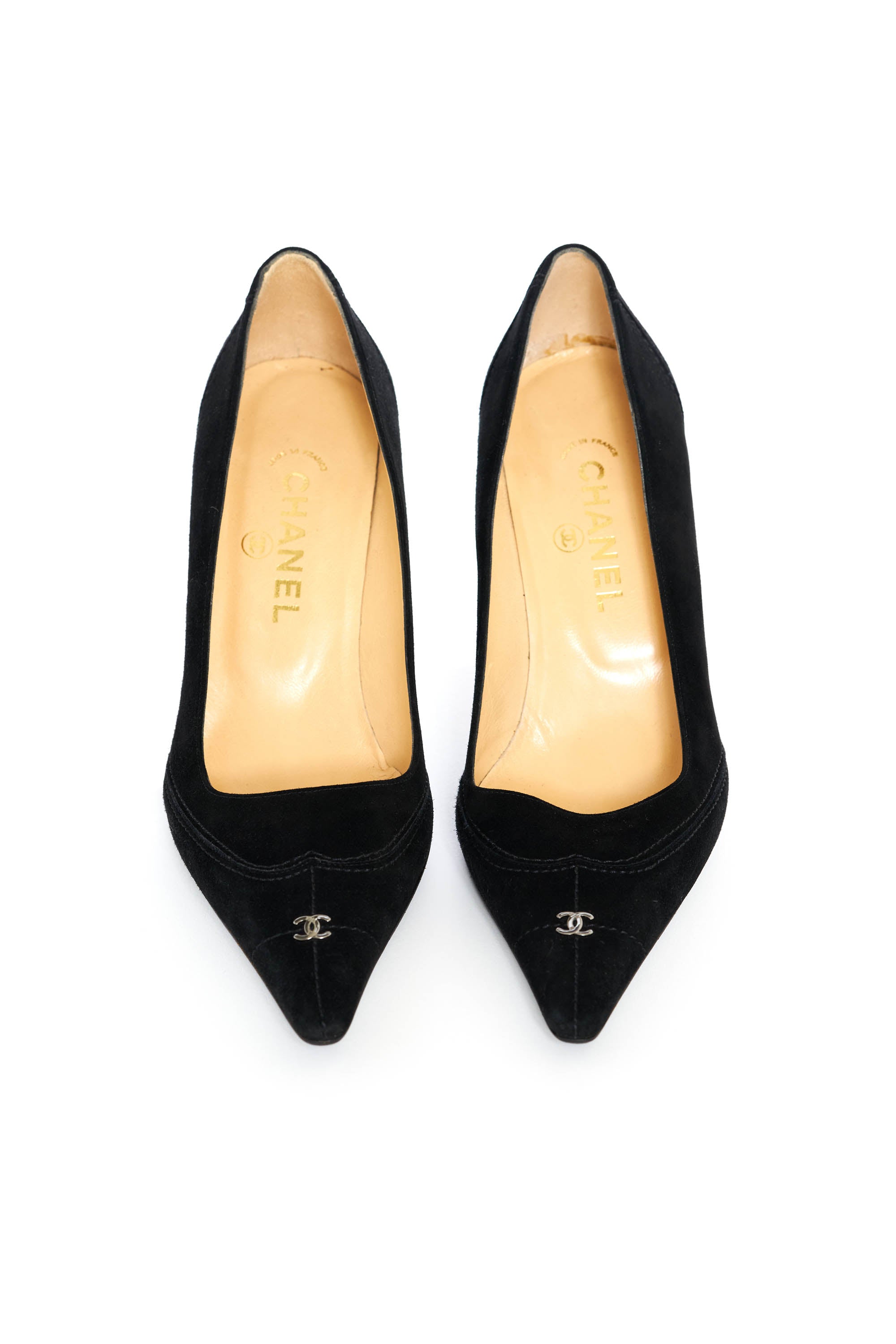 Chanel Black Pointed Toe Pump Size 39