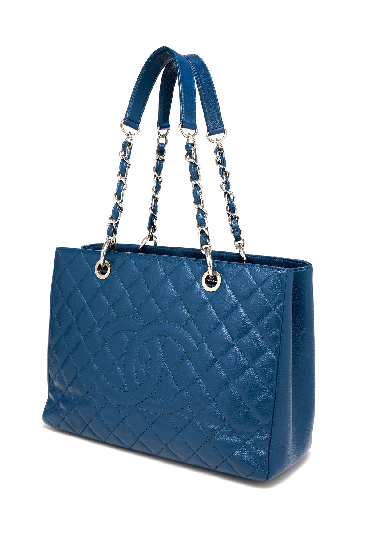 Chanel Grand Shopping Tote Medium Blue 2015-6