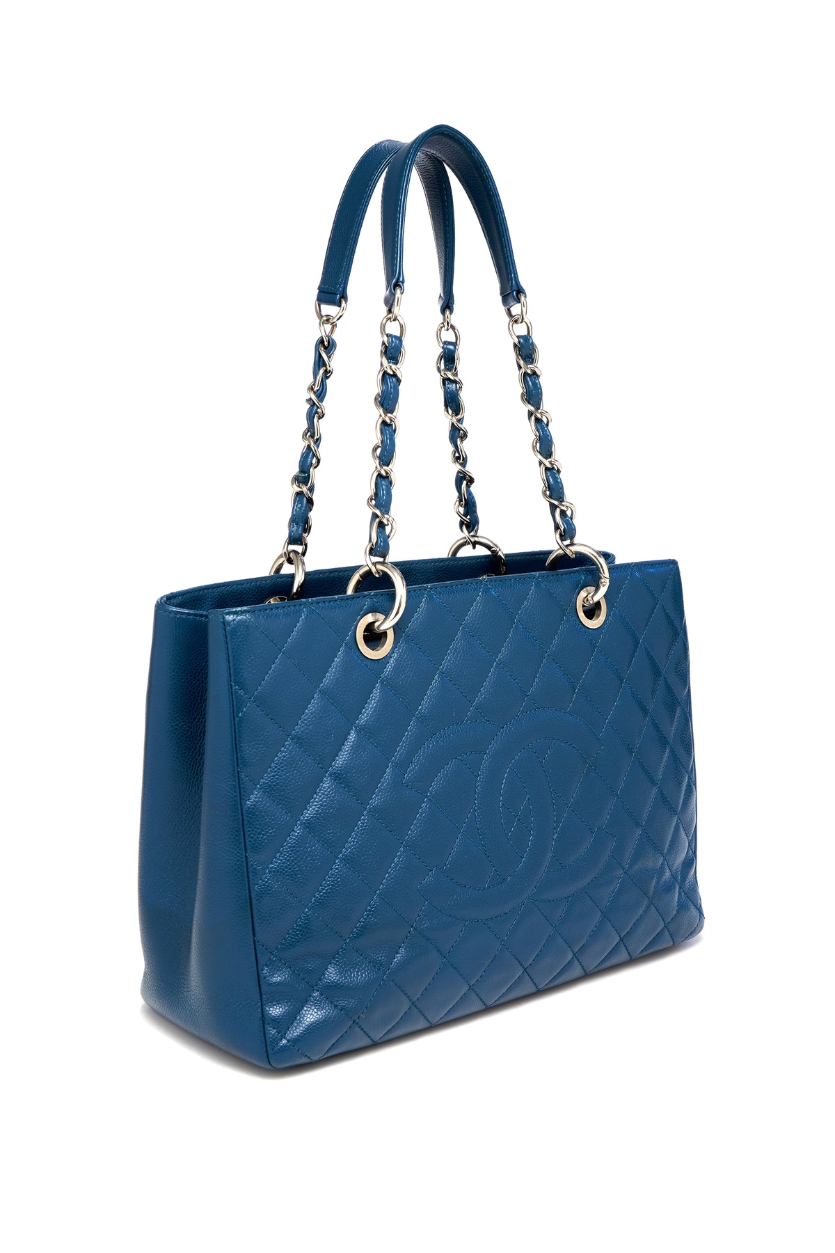 Chanel Grand Shopping Tote Medium Blue 2015-6