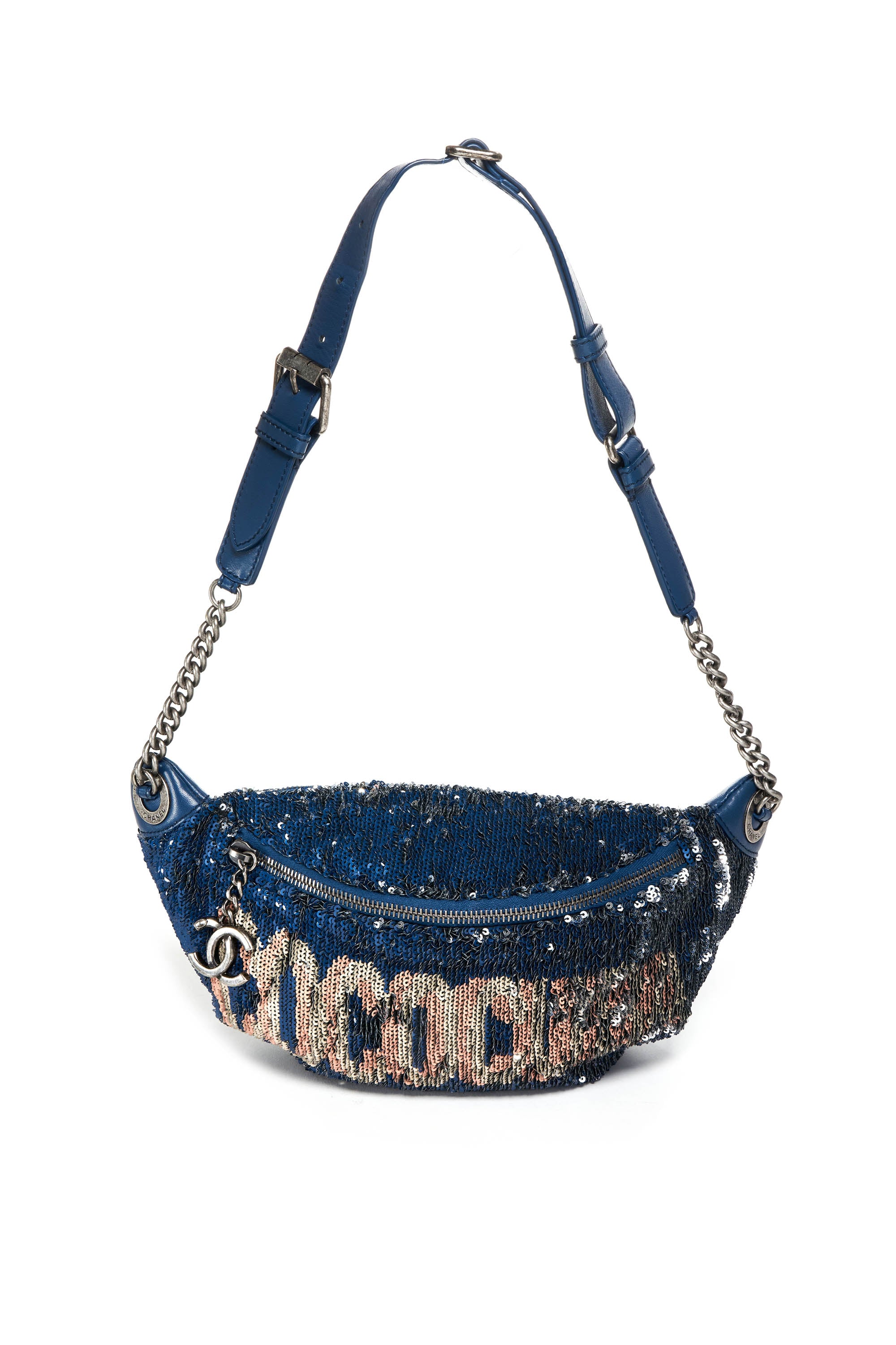 Chanel Blue Coco Cuba Sequins Belt Bag 2016-17